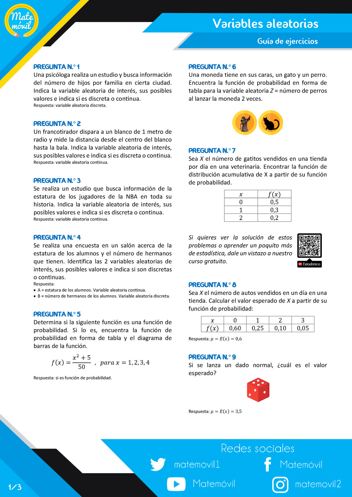 Variables Aleatorias Ejercicios Propuestos PDF - Variables Aleatorias ...