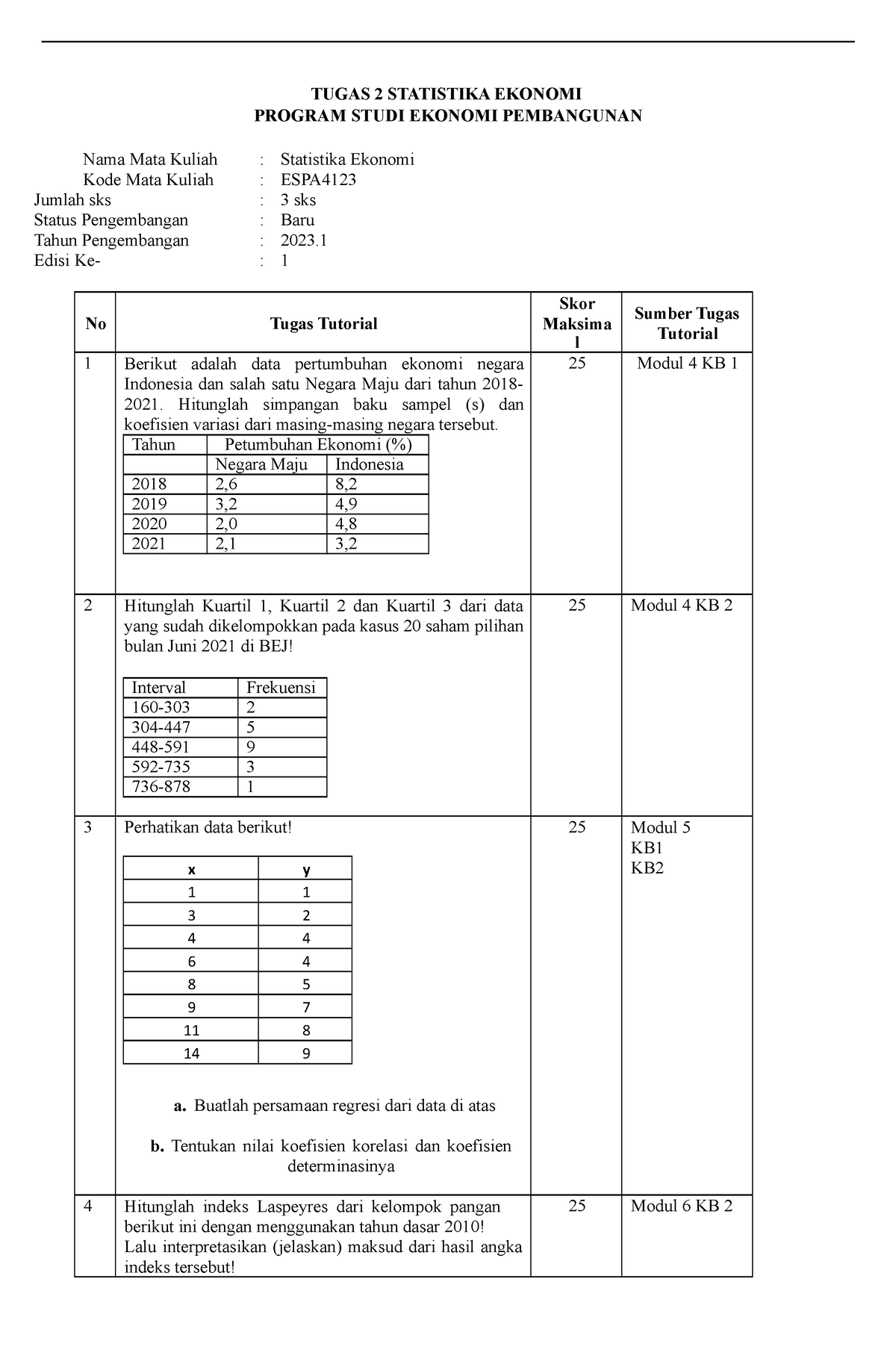 Tugas 2 (14) - TUGAS 2 STATISTIKA EKONOMI PROGRAM STUDI EKONOMI ...