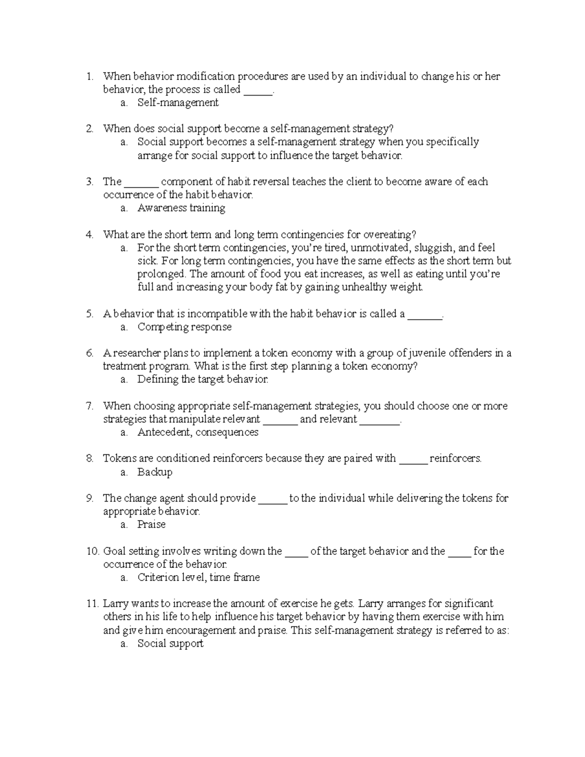 PSY 317 - Quiz 7 - This is a list of 49 questions and answers given in ...