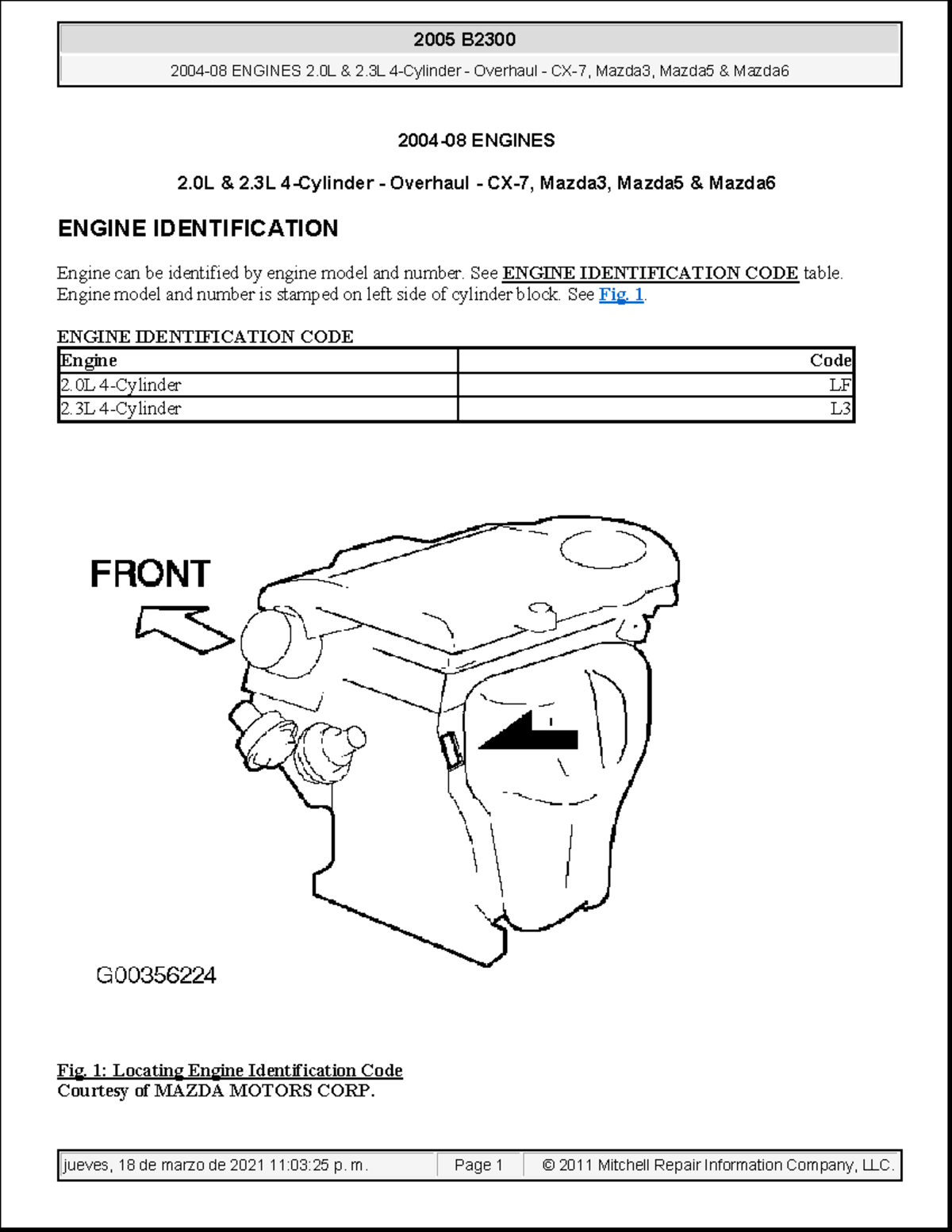 B2300-2004-2008-2.0L-2.3L - 2004 - 08 ENGINES 2 & 2 4-Cylinder ...