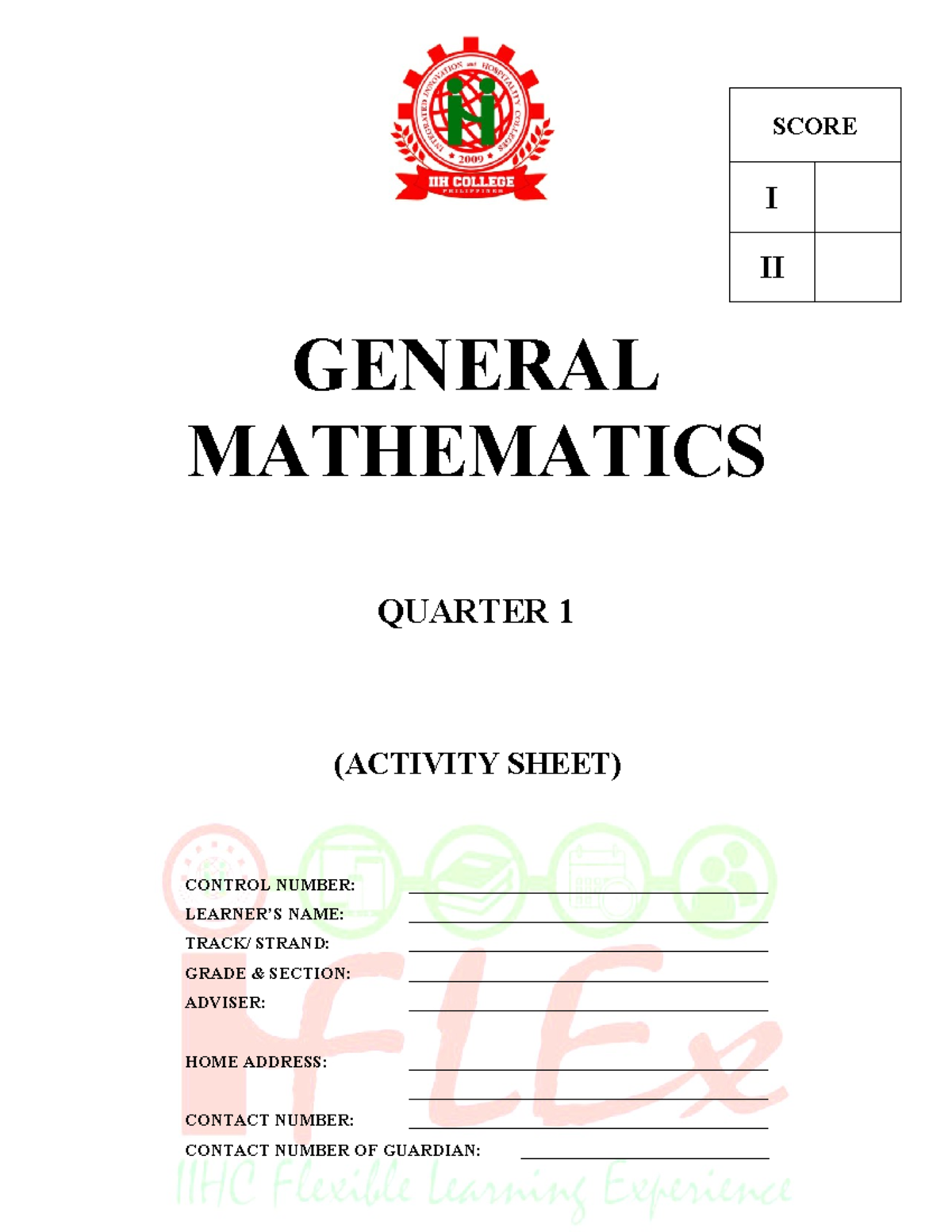 Genmath Q1 AS Copy - Ffff - (ACTIVITY SHEET) CONTROL NUMBER: - Studocu