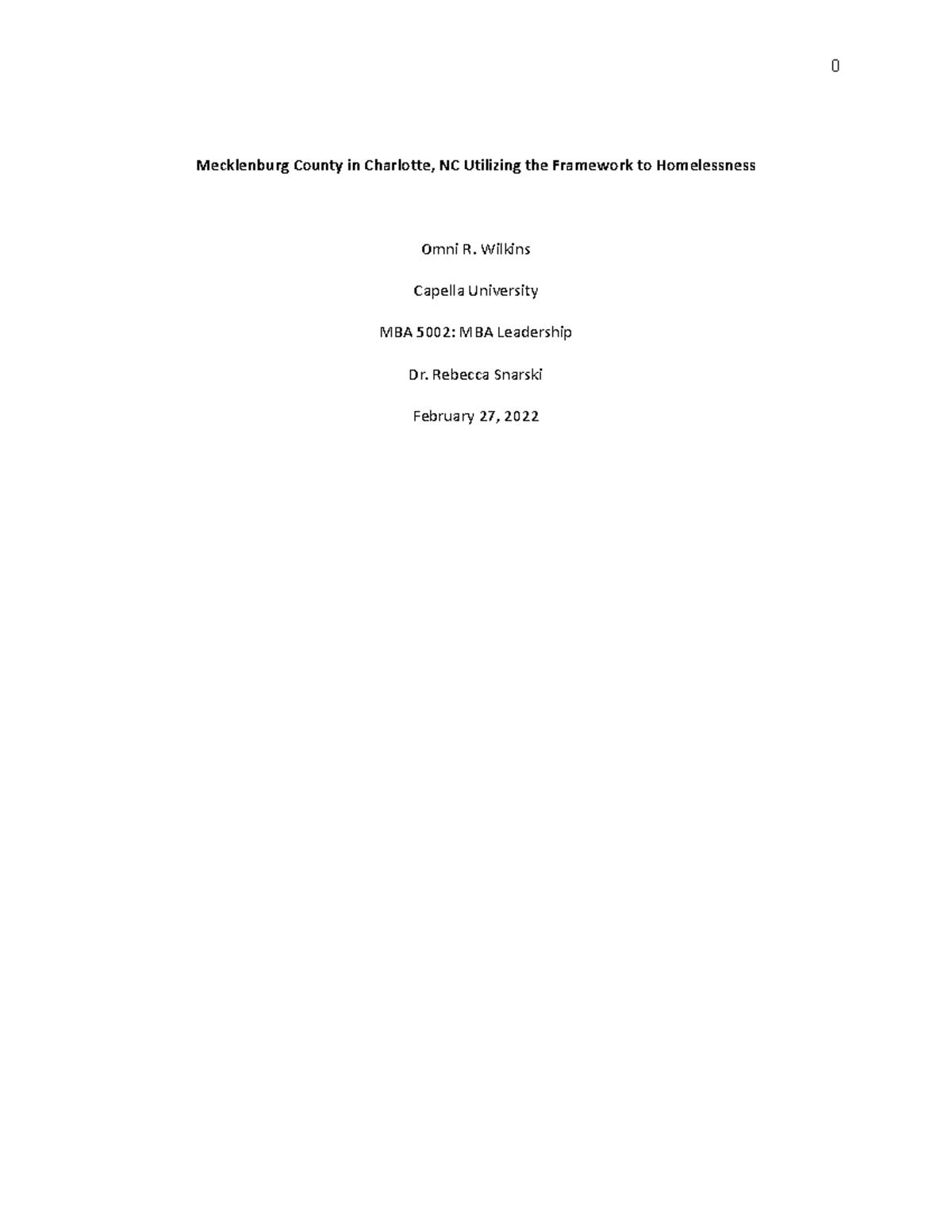 U3A1 Critical Thinking while applying VUCA - Mecklenburg County in ...