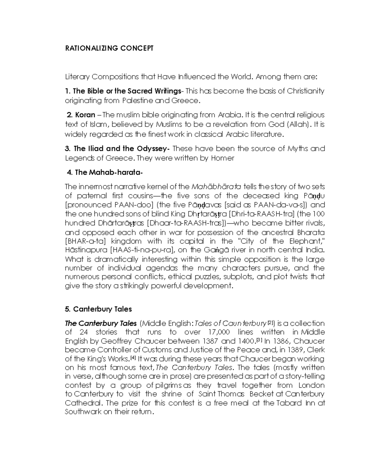 Rationalizing Concept l3 - RATIONALIZING CONCEPT Literary Compositions ...
