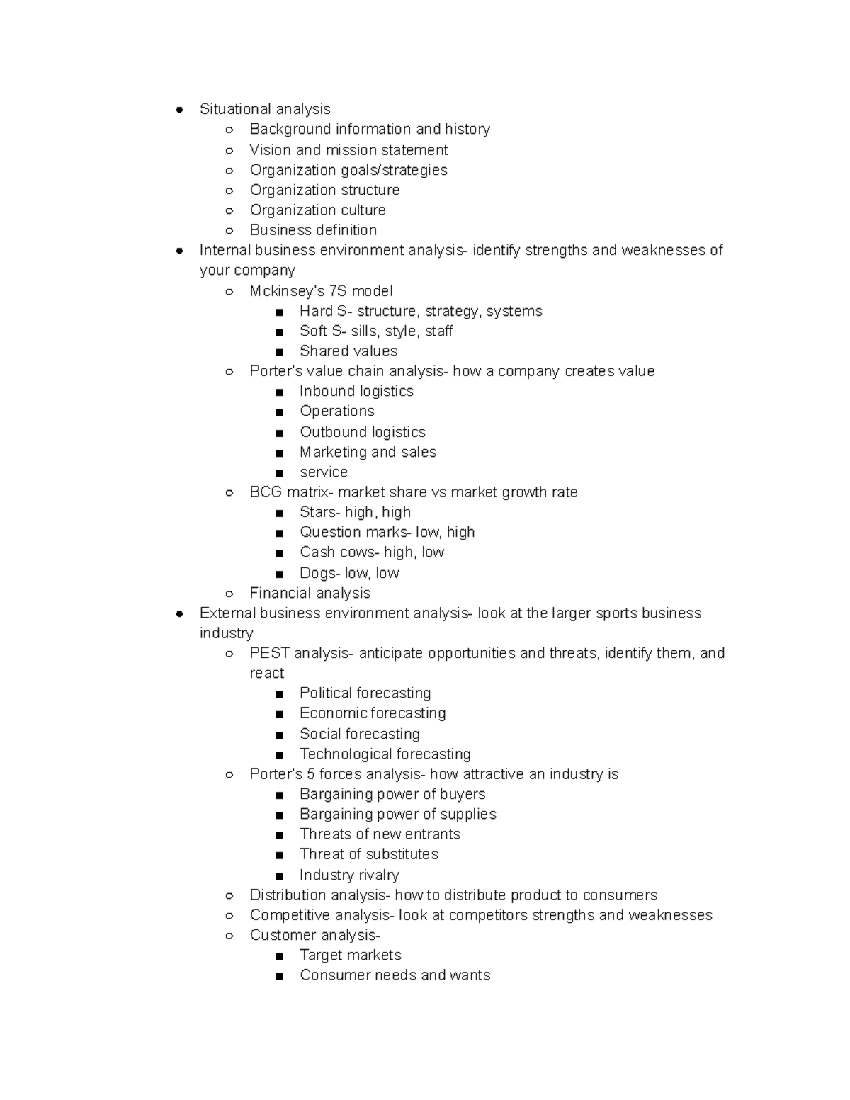 Strategic Sport Marketing Planning Process - Situational analysis ...