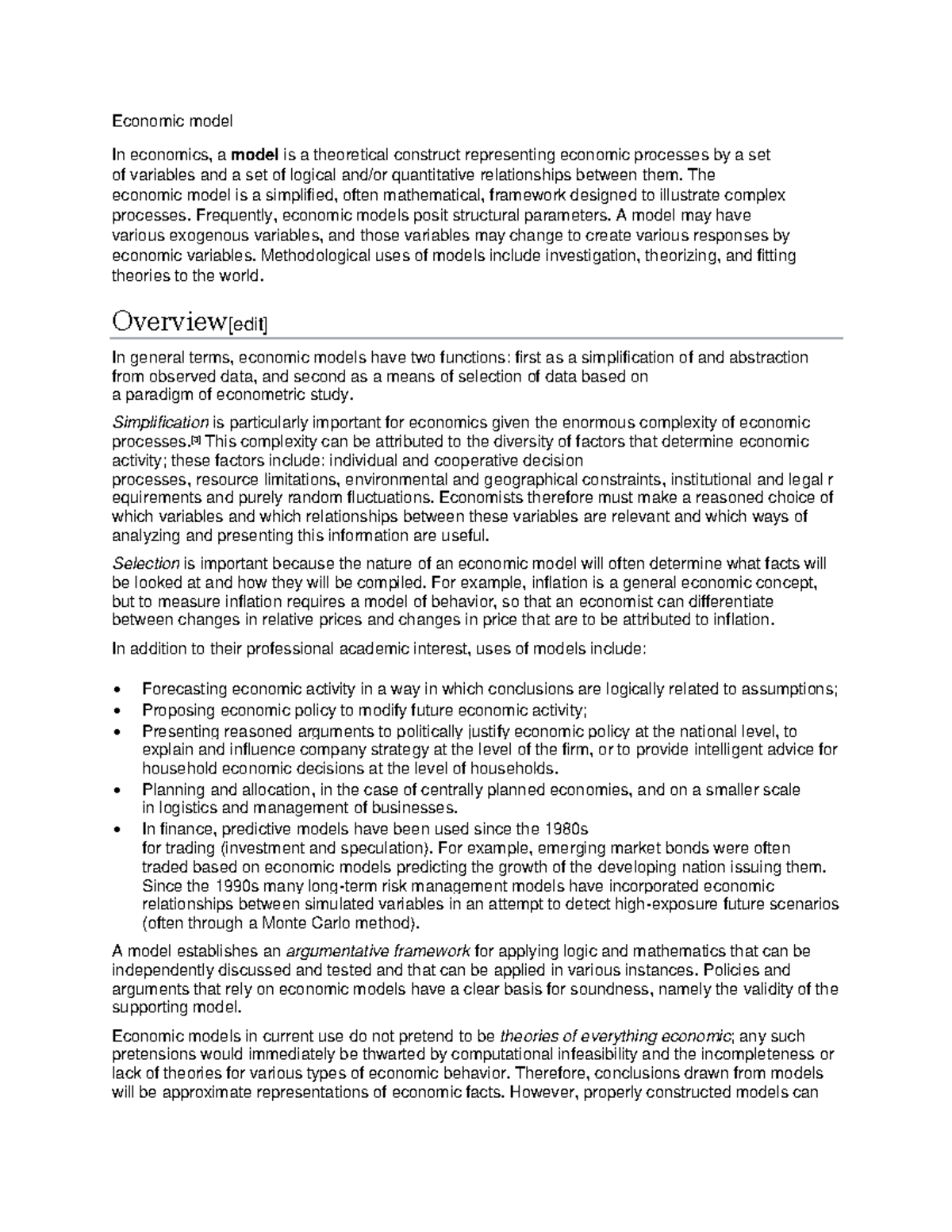 Economic model macro - Economy - Studocu