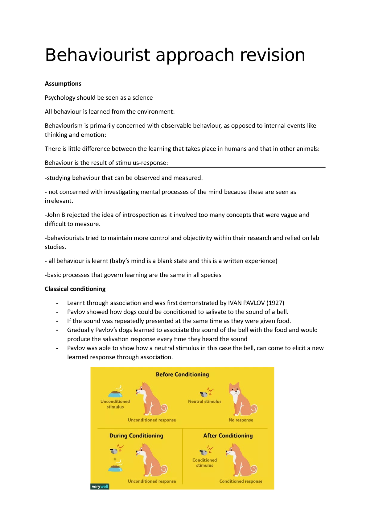 behaviourist approach case study