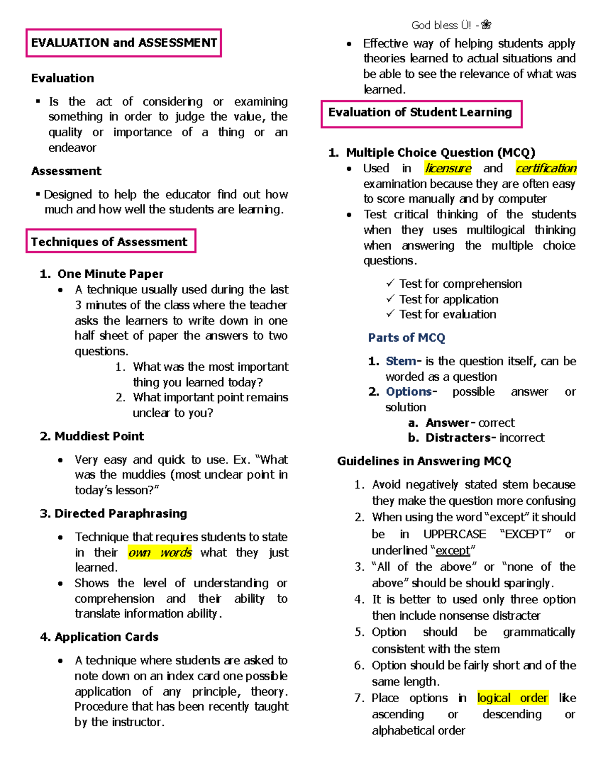PST- Final 2 - EVALUATION and ASSESSMENT Evaluation Is the act of ...