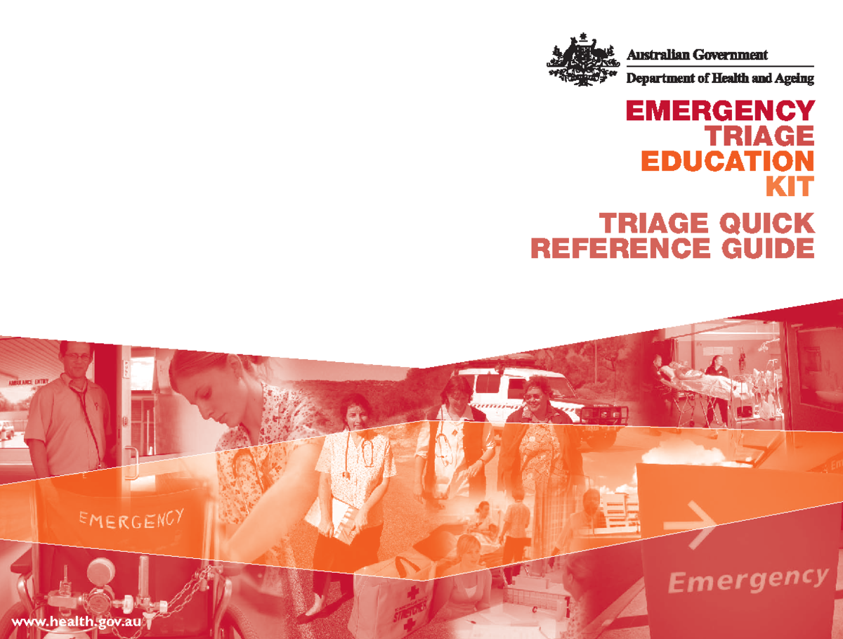 Triage quick reference guide emergency triage education kit - EMERGENCY ...