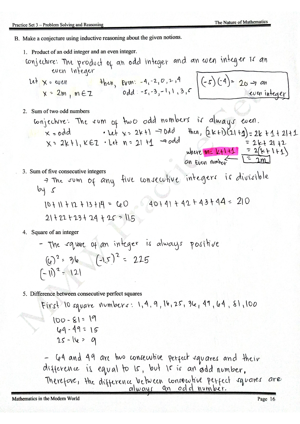 Document 13 - Practice Set - Mathematics for the modern world - Studocu