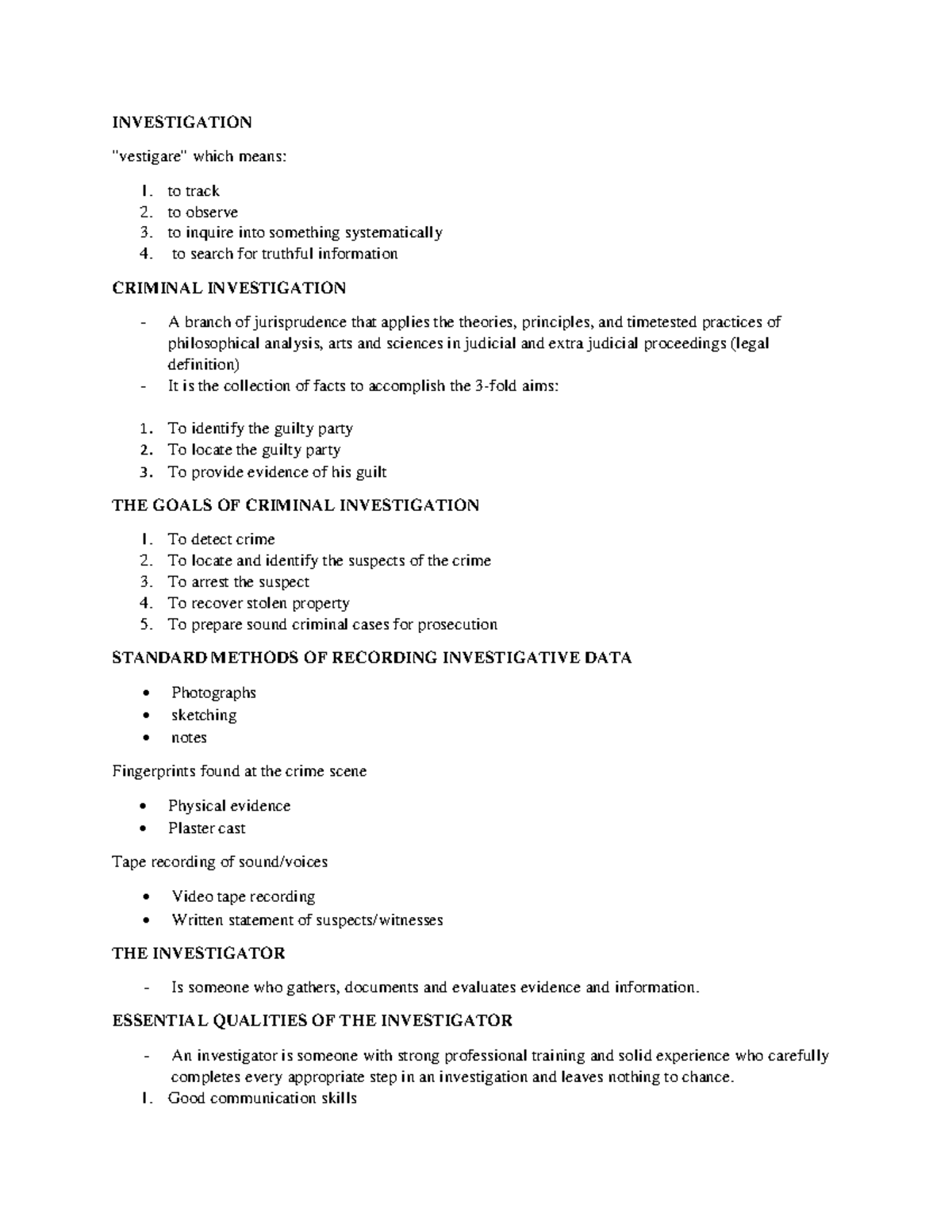 CCDI-103 Module 1 Reviewer - INVESTIGATION 