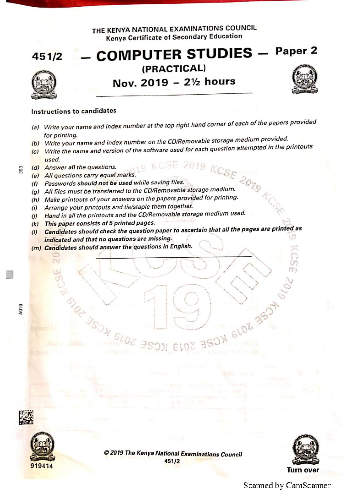 Computer P2 Kcse 2019 Min Data Communication Studocu Computer P2 Kcse 2019 Min Data Communication Studocu