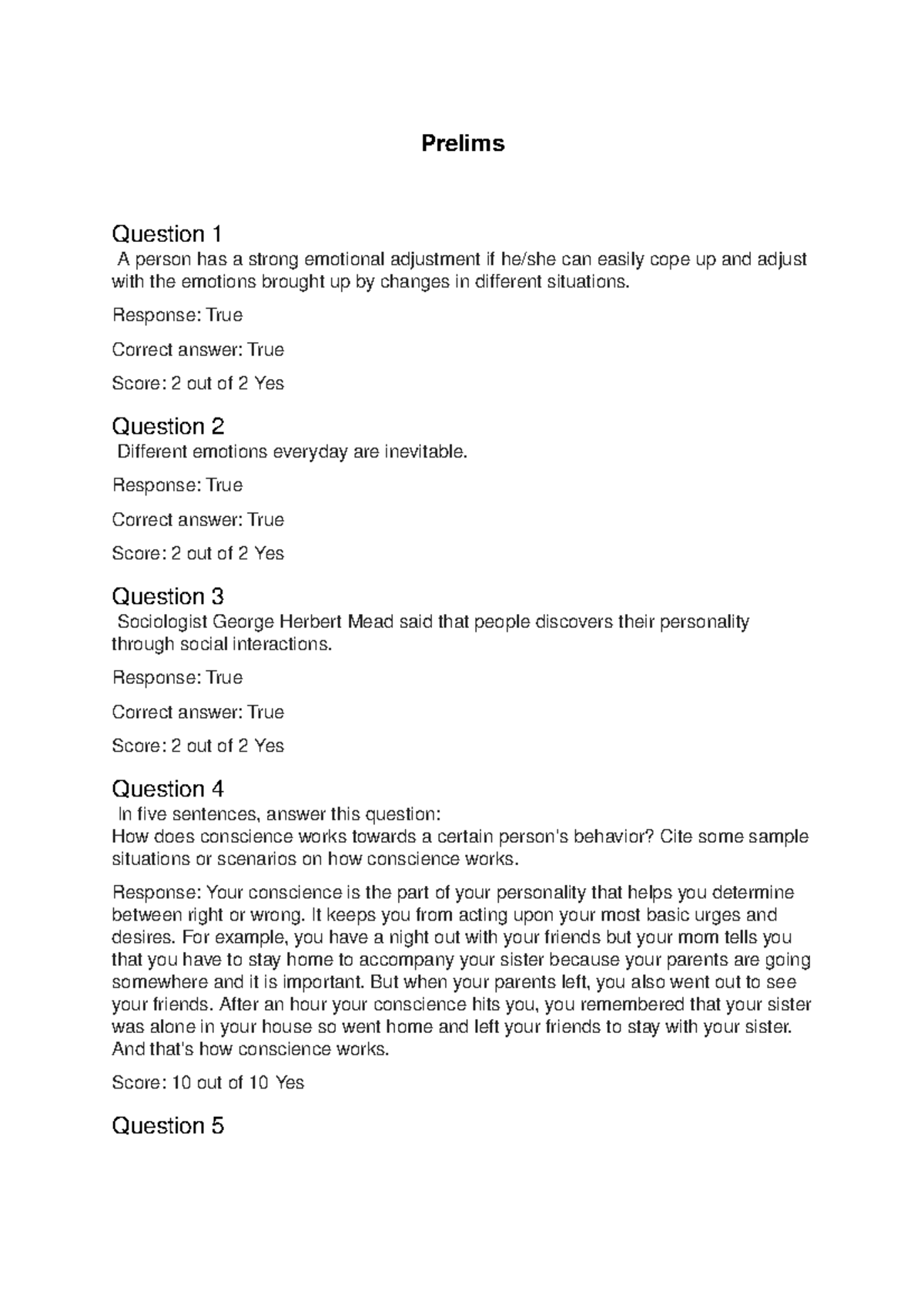 Prelims - Prelim Document - Understanding The Self - Studocu