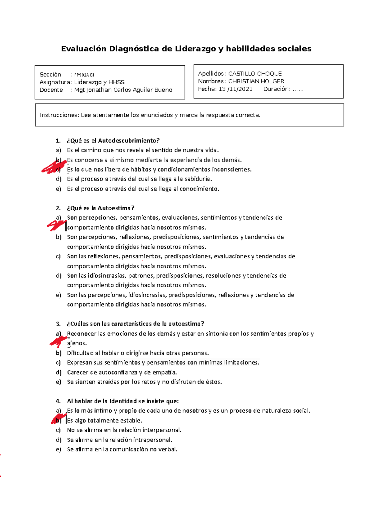 Evaluación Liderazgo - Xdxfbgftjmjum - Evaluación Diagnóstica De ...