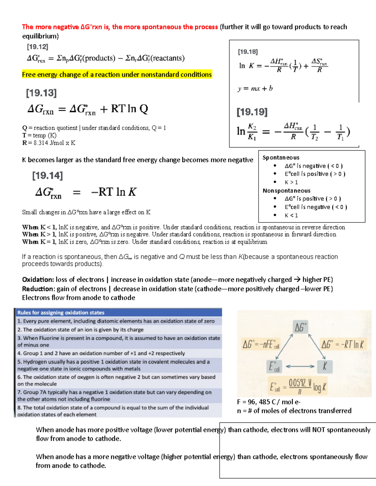 CS Exam 4 - donnelly - The more negative ∆G°rxn is, the more ...