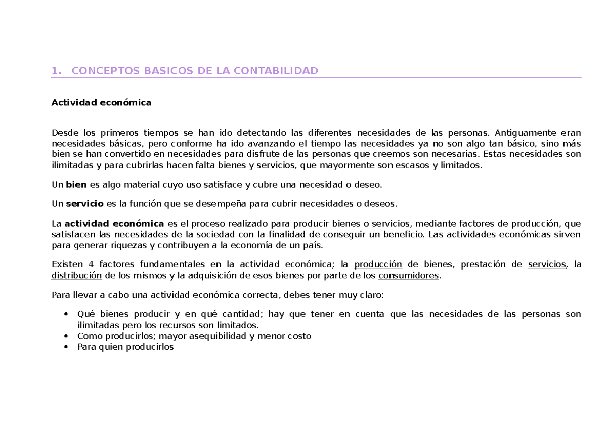 Conceptos Basicos DE LA Contabilidad - 1. CONCEPTOS BASICOS DE LA ...