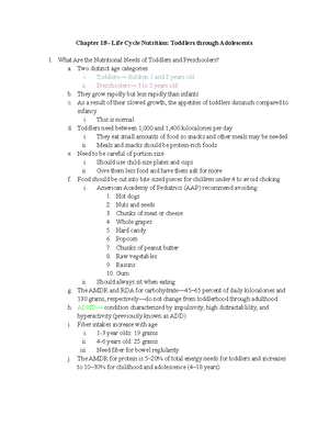 Chapter 17 NUTR 2030 - NUTR 2030 Unit 4 Notes Chapter 17–Life Cycle ...