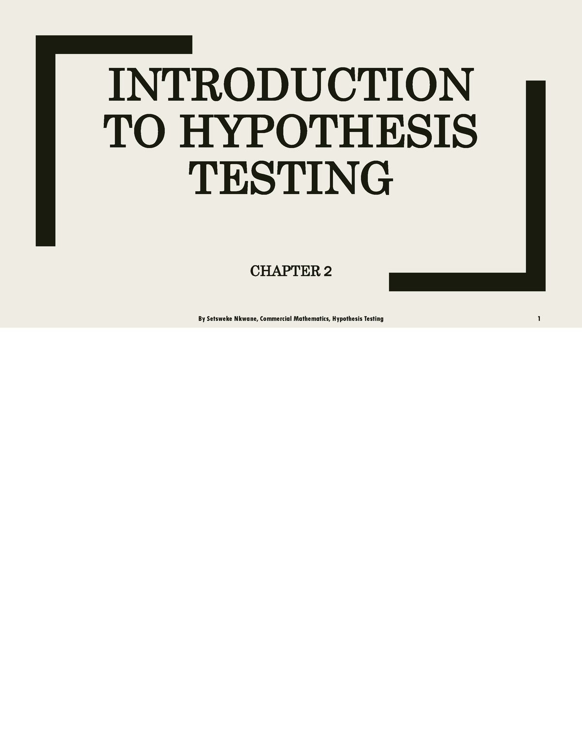 hypothesis in research chapter 2