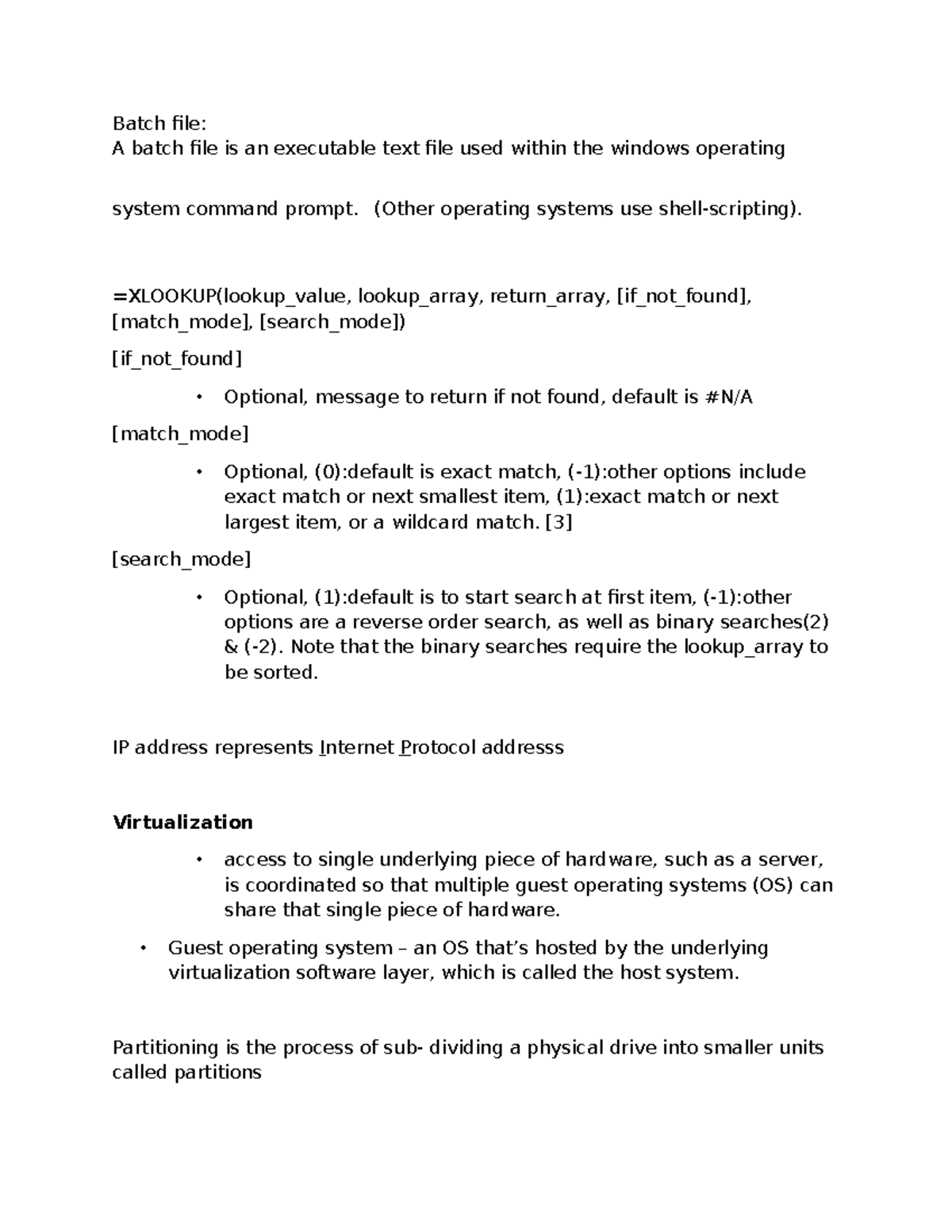 Notes - Batch file: A batch file is an executable text file used within ...