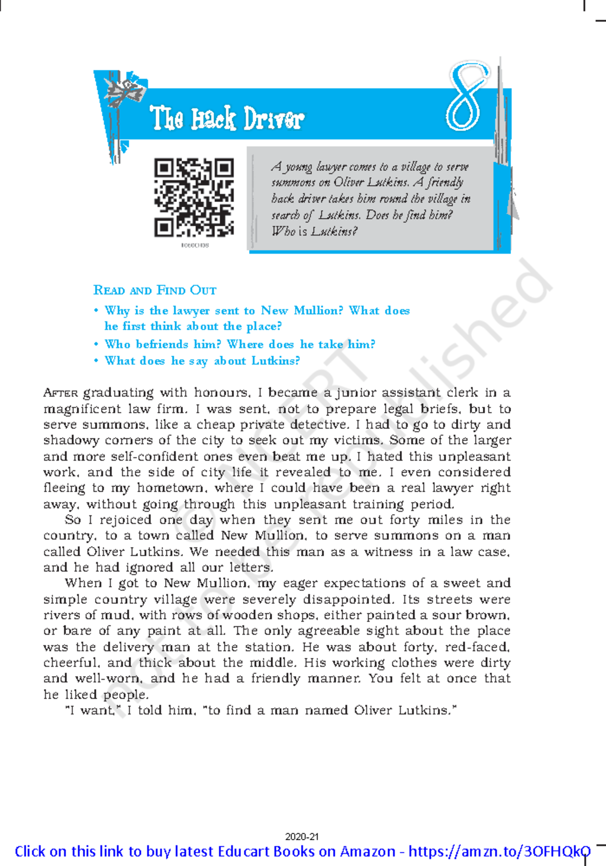 Ch 8 The Hack Driver notes READ AND FIND OUT ï Why is the lawyer