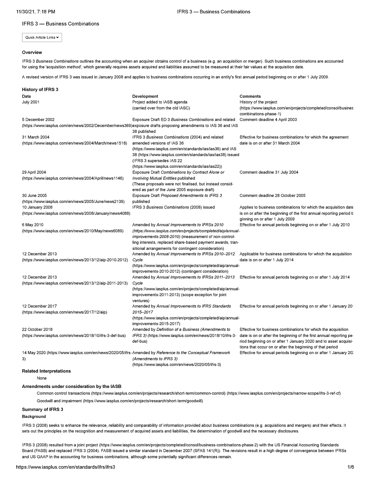 IFRS 3 — Business Combinations JUSTICE Freud - IFRS 3 — Business ...