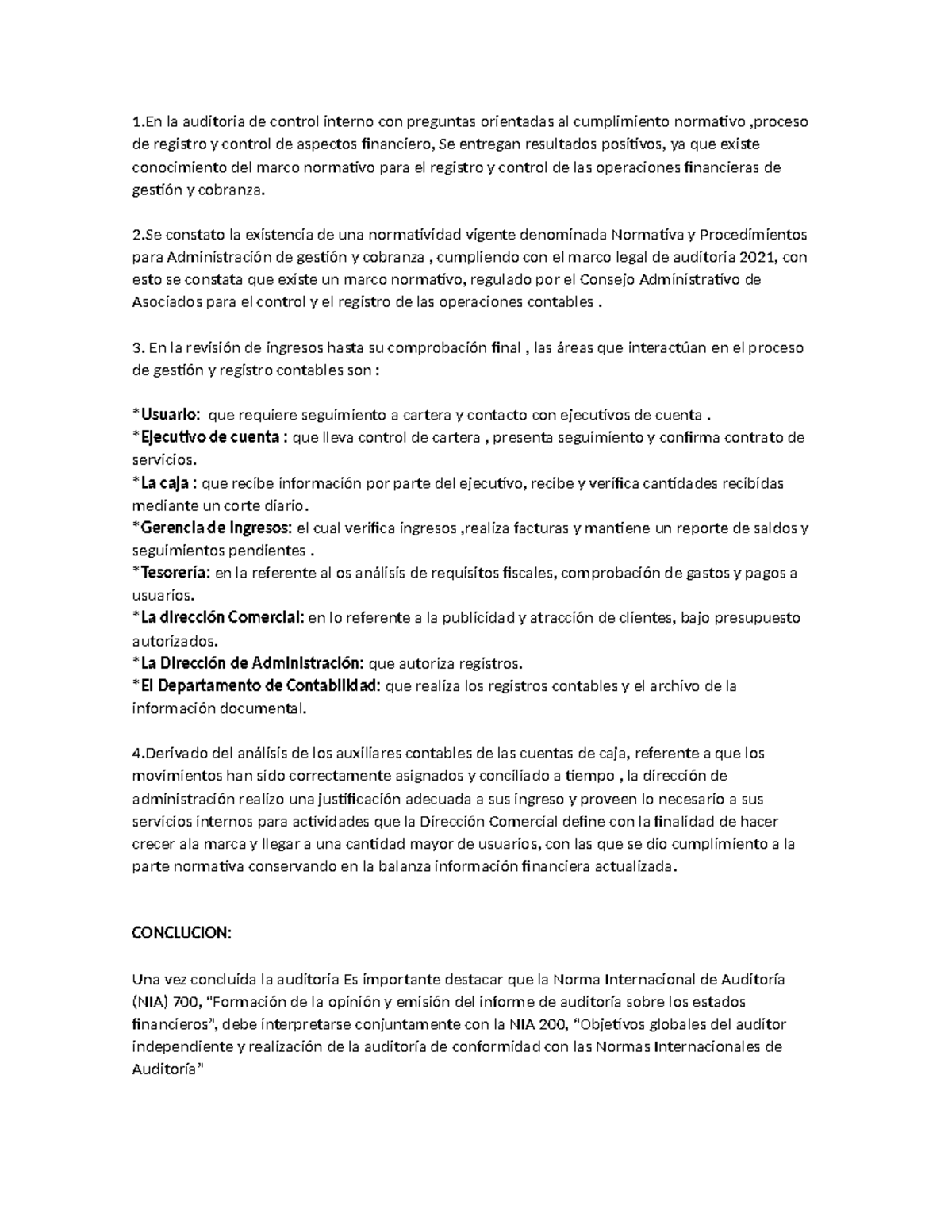 Actividad 6 - 1 la auditoria de control interno con preguntas ...