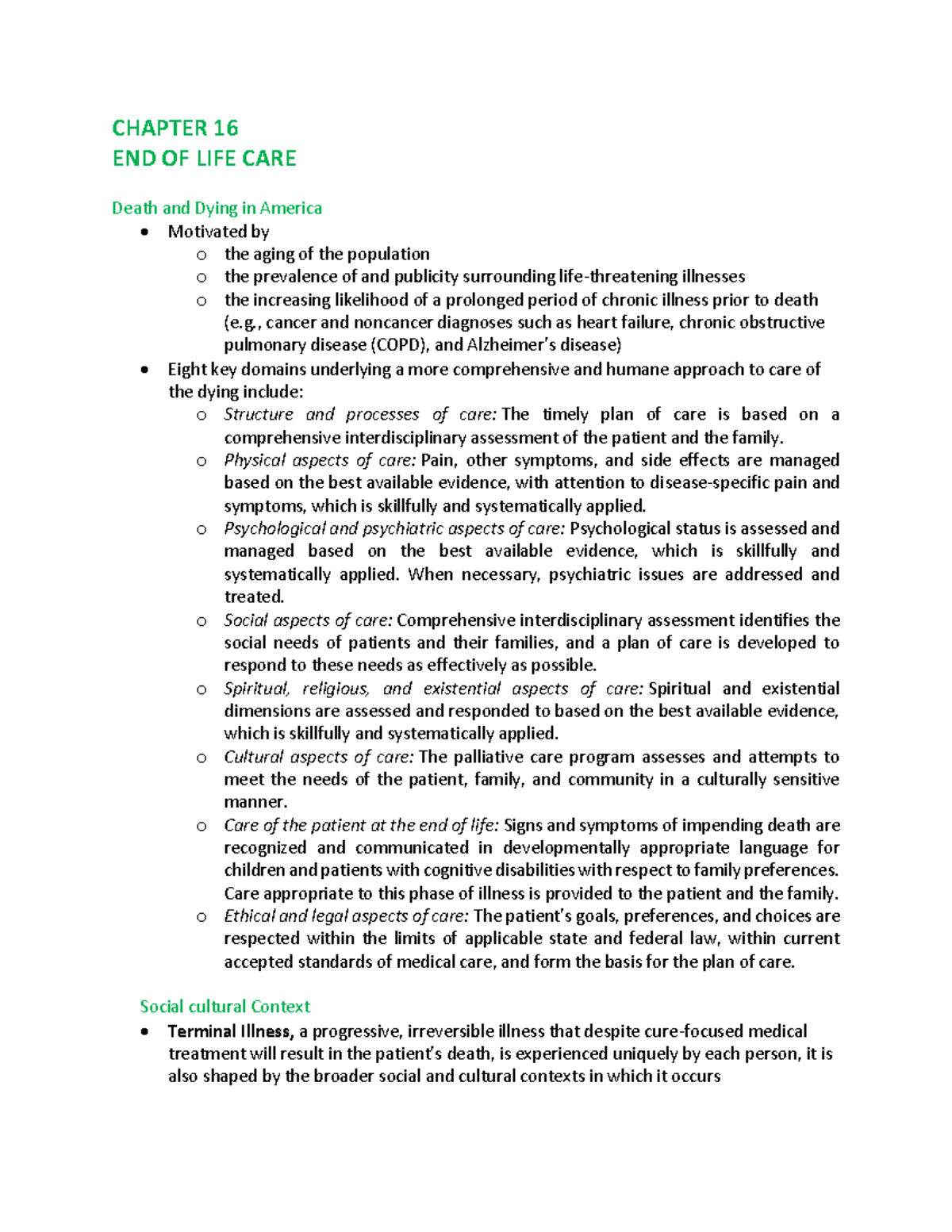 Med surg CH 16 32 33 - Lecture notes ch 16,32, 33 - CHAPTER 16 END OF ...