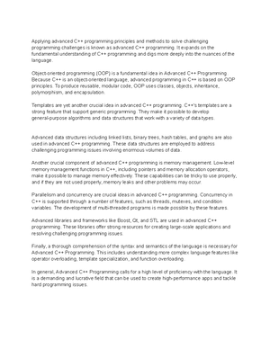 Notes on Advanced C++ Programming - The core ideas of the C++ ...