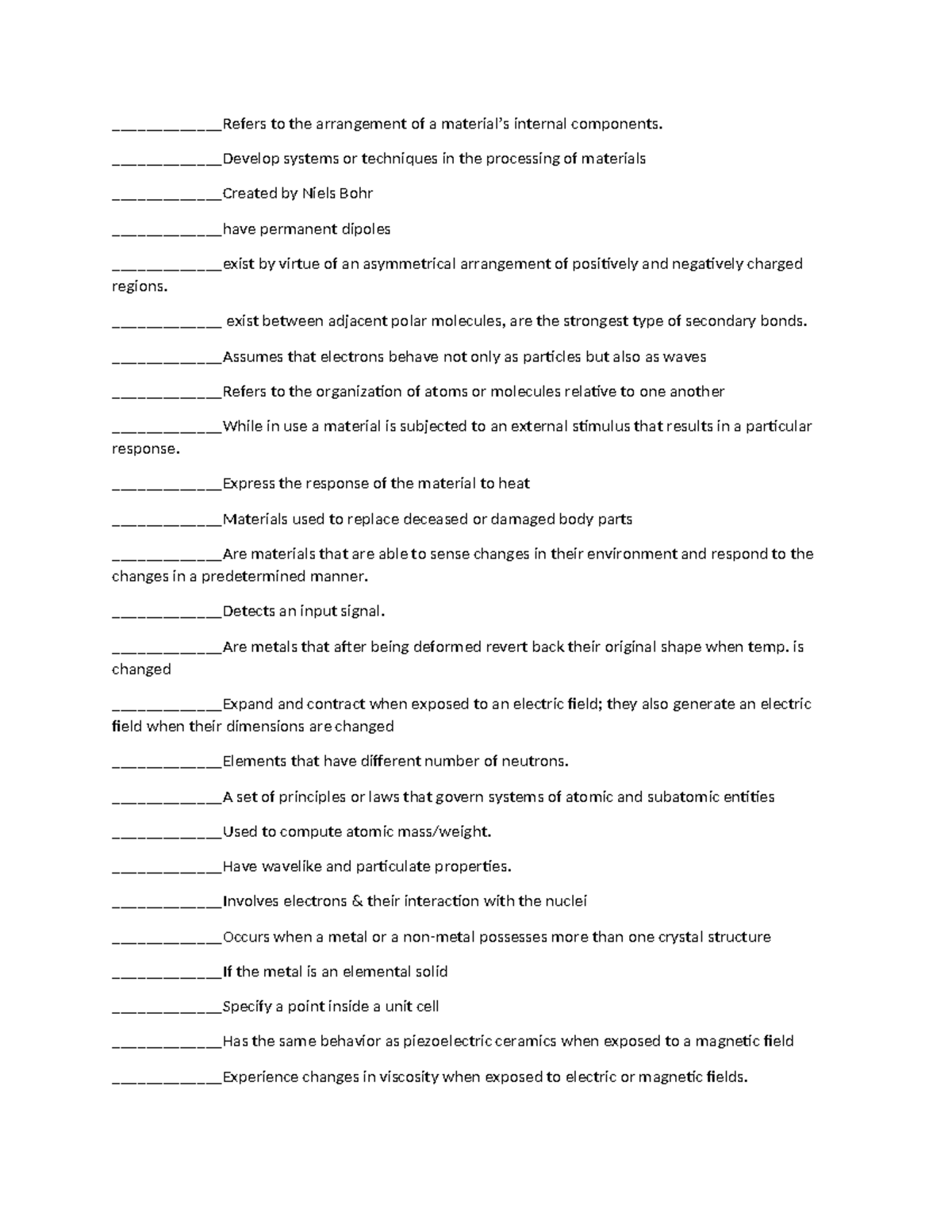 Questions-for-matsci - _____________Refers to the arrangement of a ...