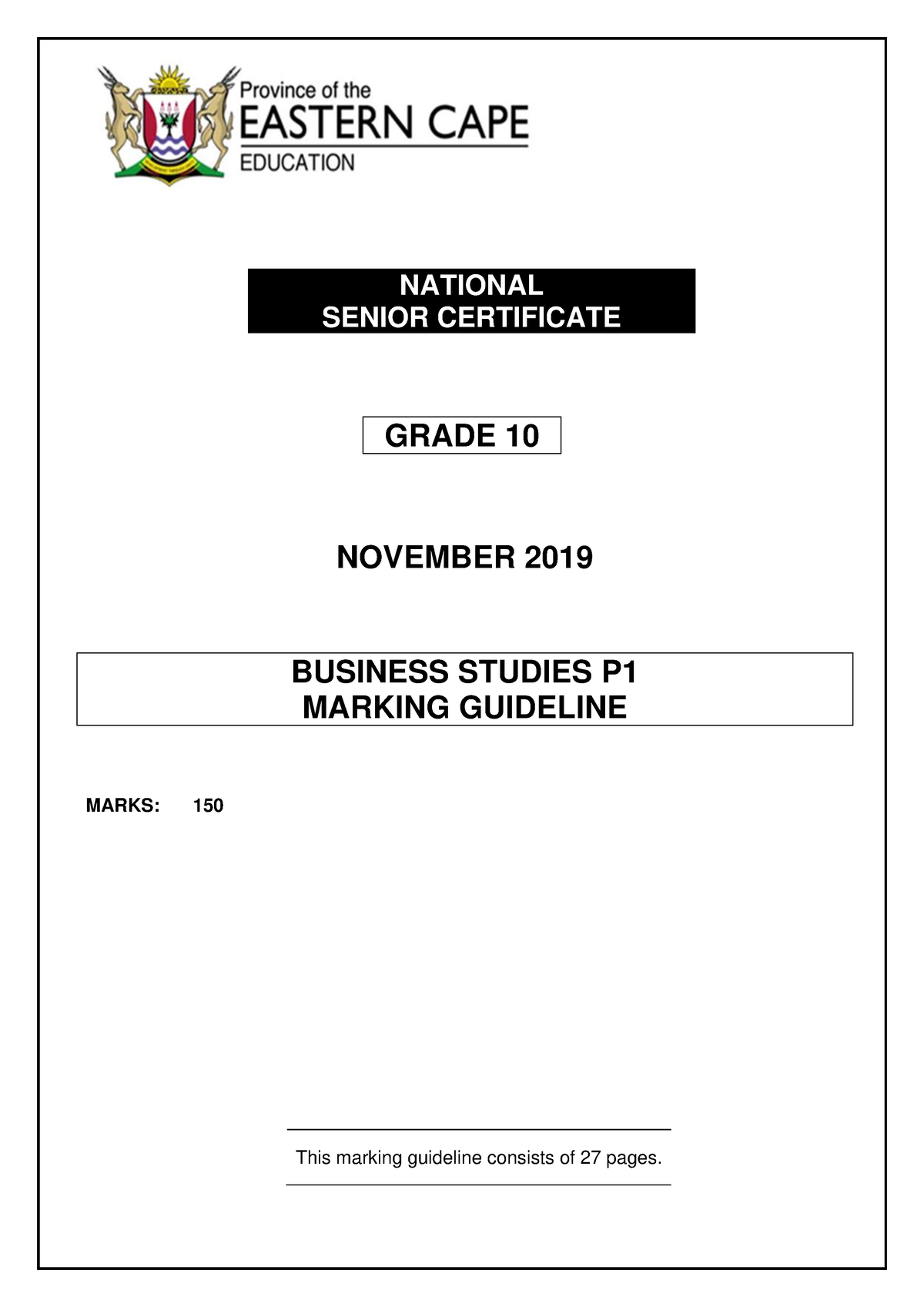 business studies grade 10 essays 2019