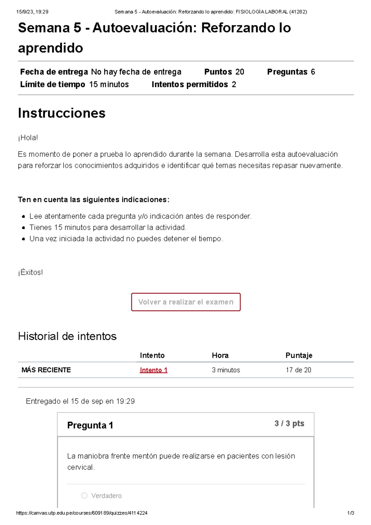 Semana 5 - Autoevaluación Reforzando lo aprendido Fisiología Laboral ...