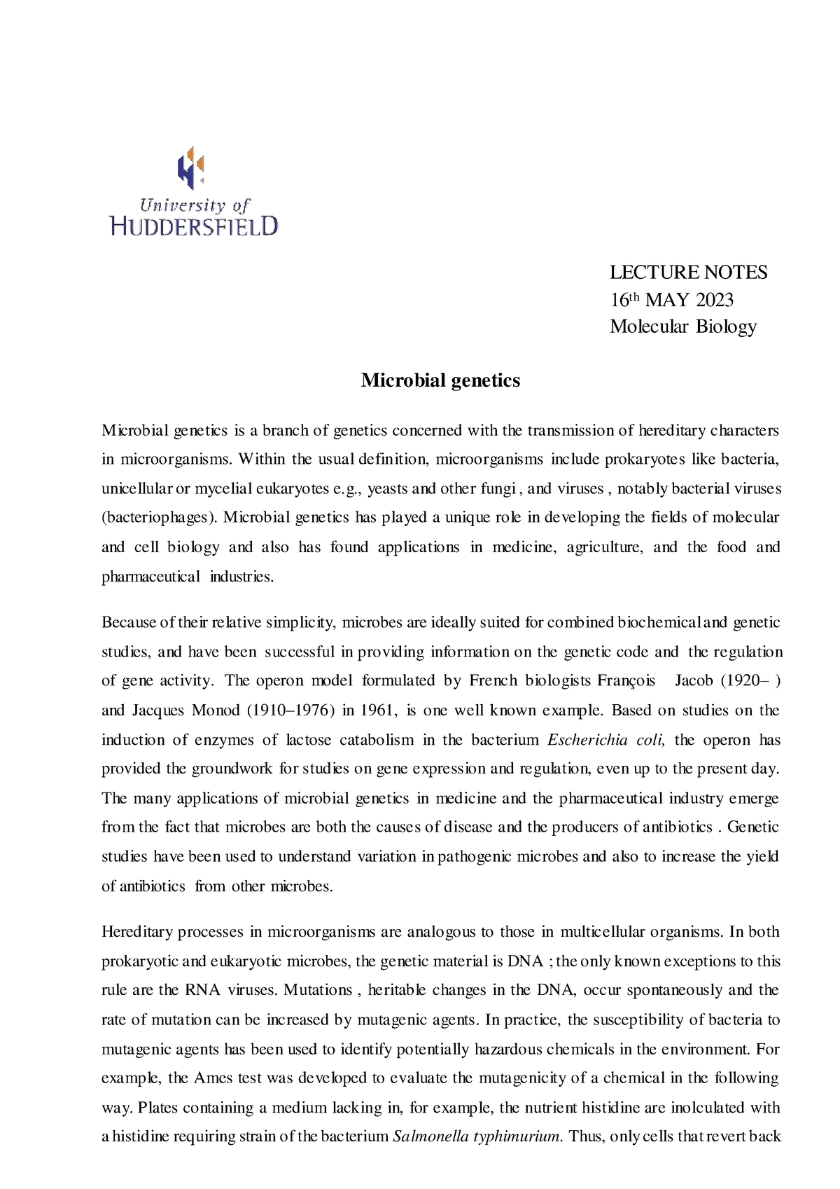 molecular-biology-1-lecture-notes-16-th-may-2023-molecular-biology