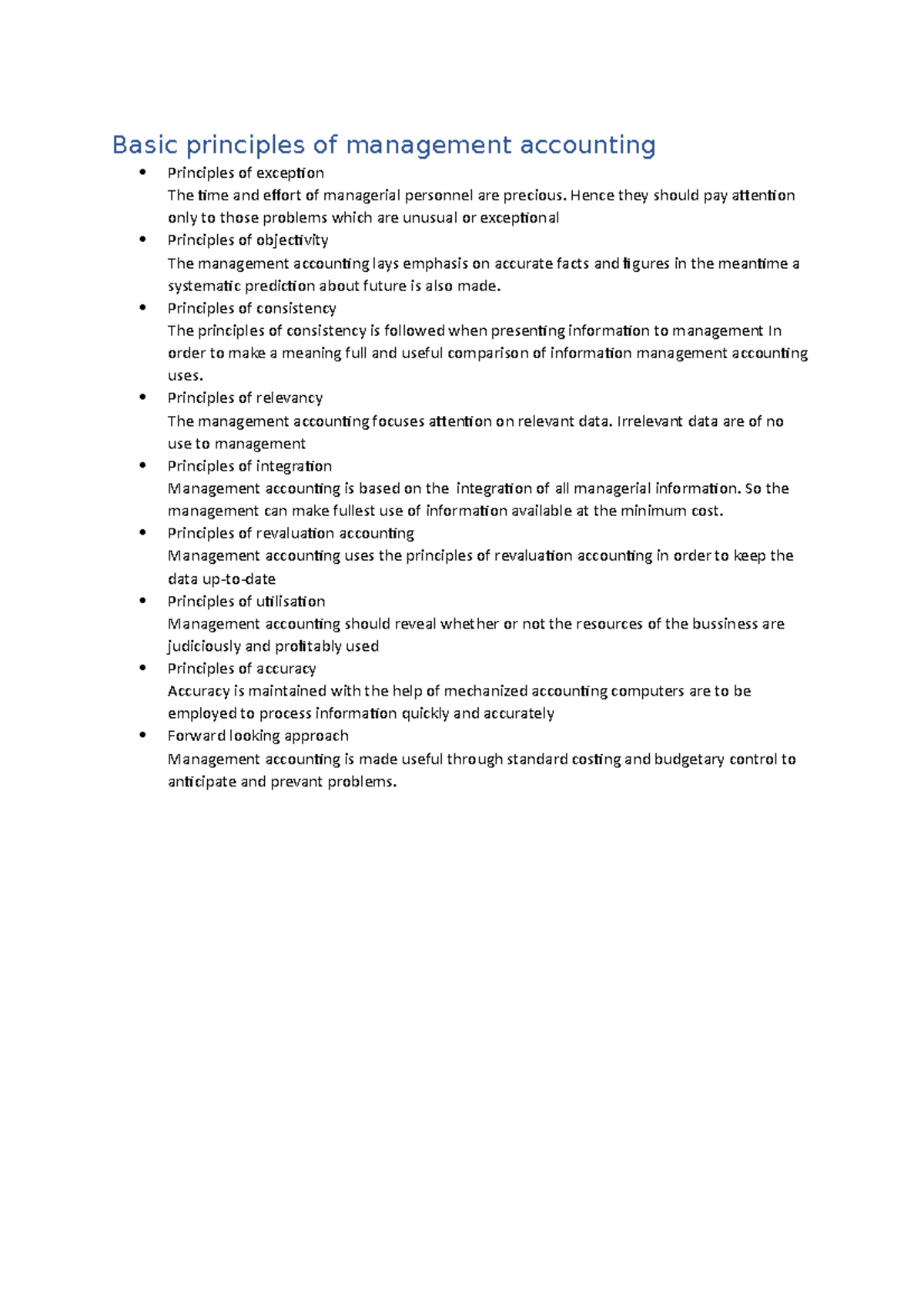 Document Study theory notes first chapter MANAGEMENT ACCOUNTING