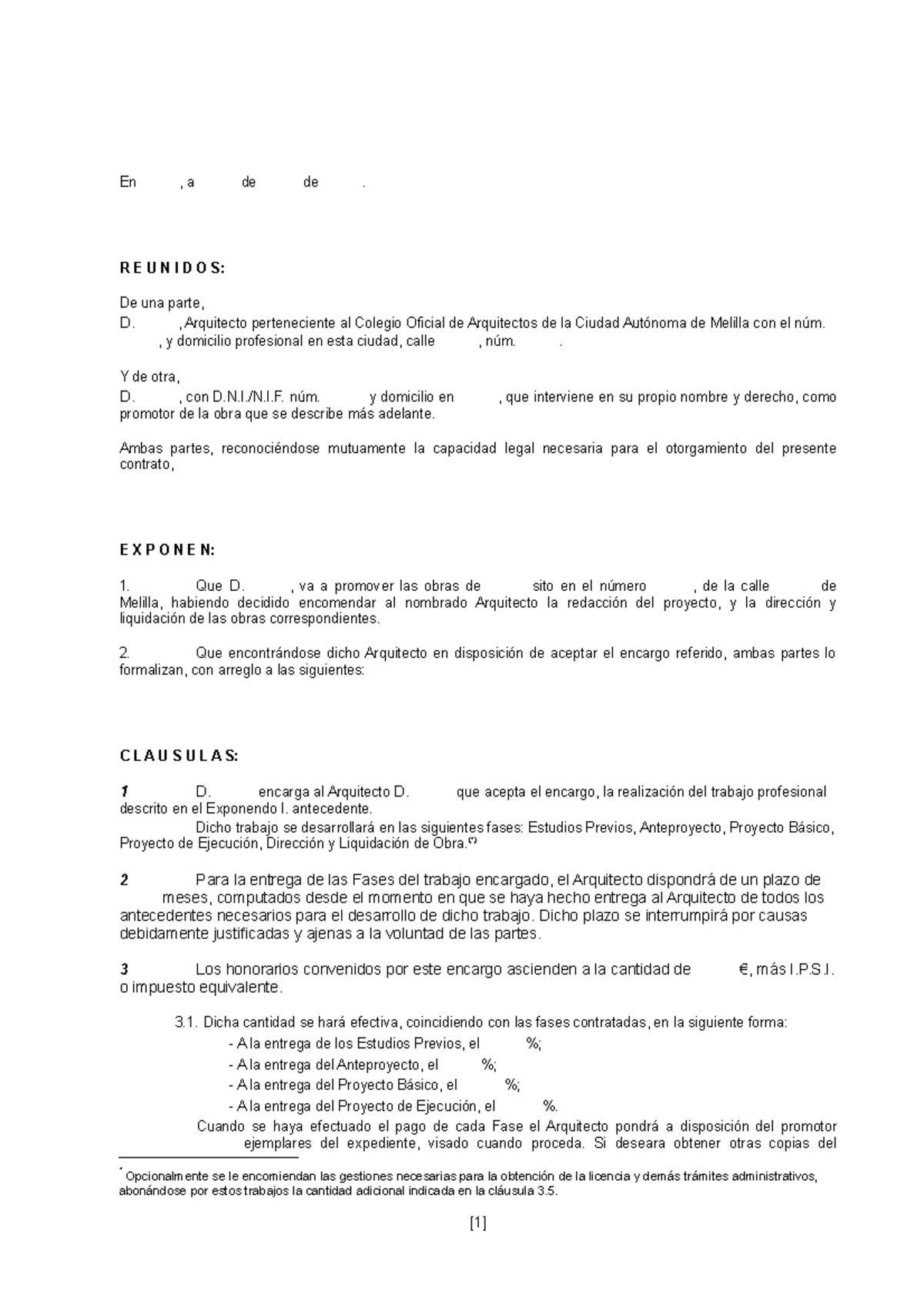 Contrato TIPO - Fffffffffffffffffffffff - En , A De De. R E U N I D O S ...