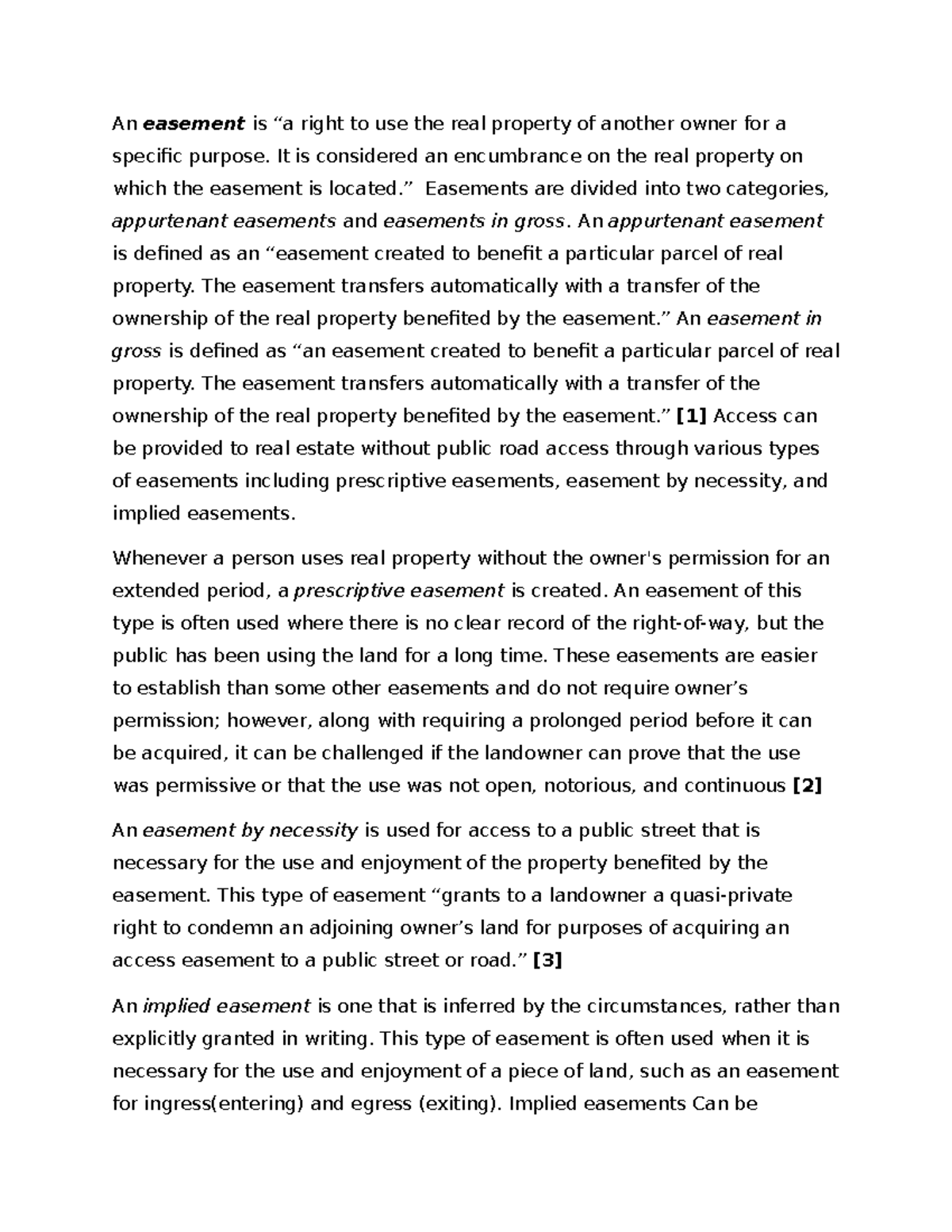 Real estate db 2 easements LAW201 Studocu