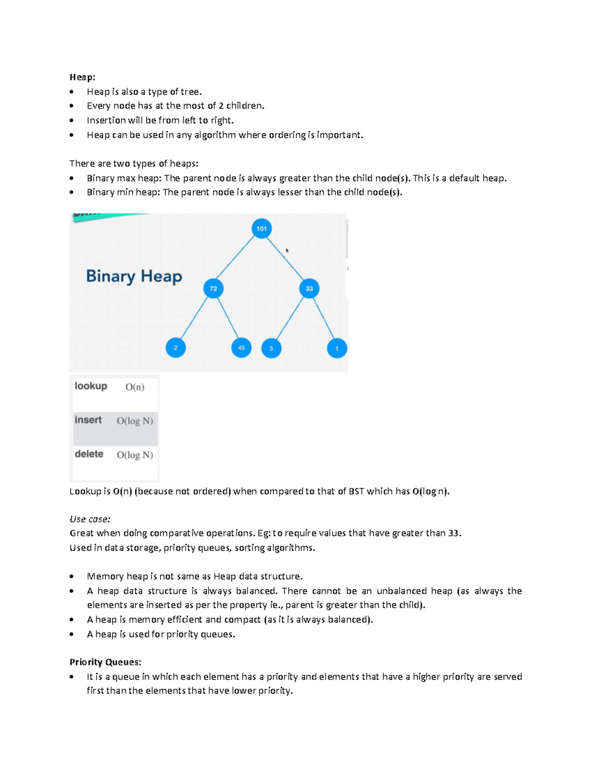 05 Heaps Priority Queues Tries - Heap: Heap is also a type of tree ...