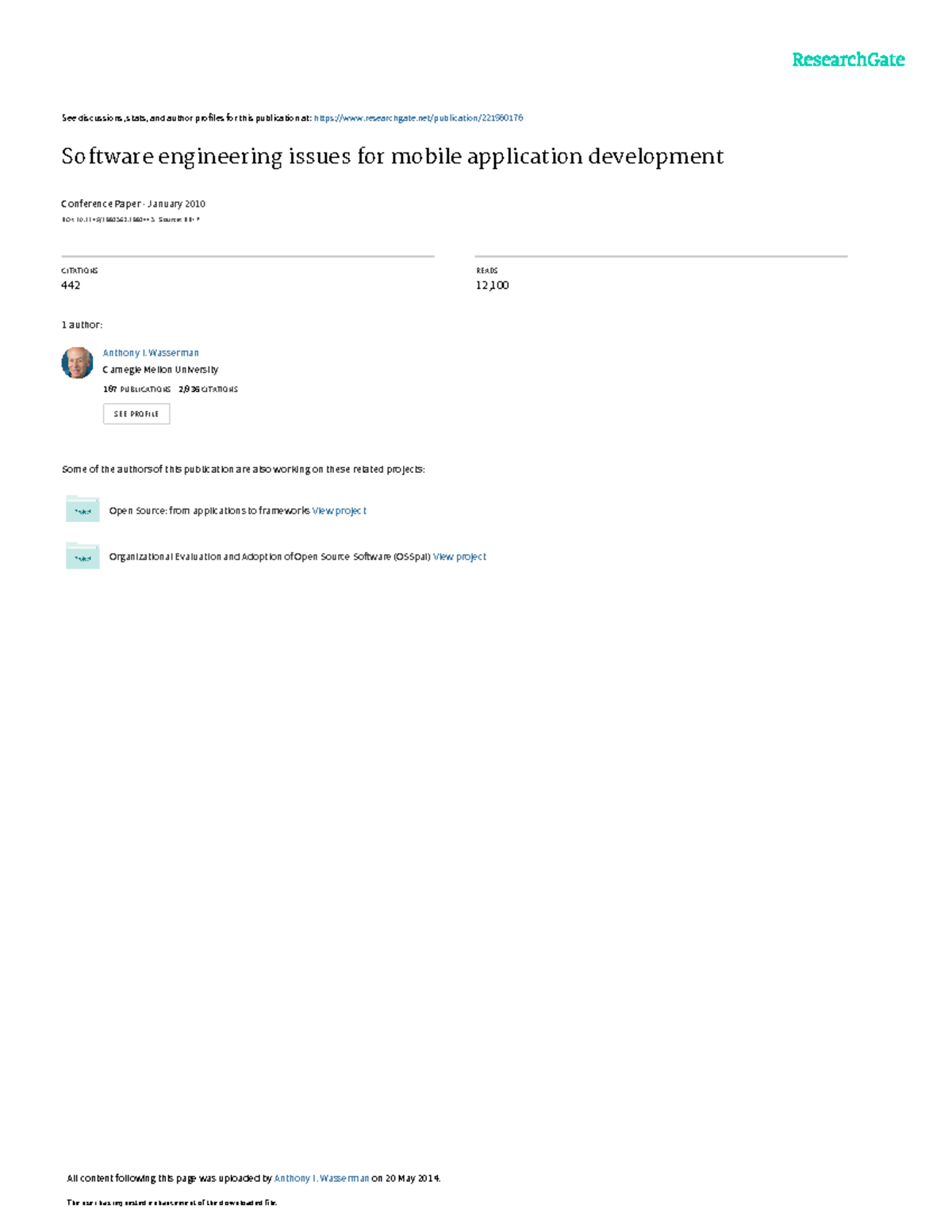 Software engineering issues for mobile application - See discussions ...