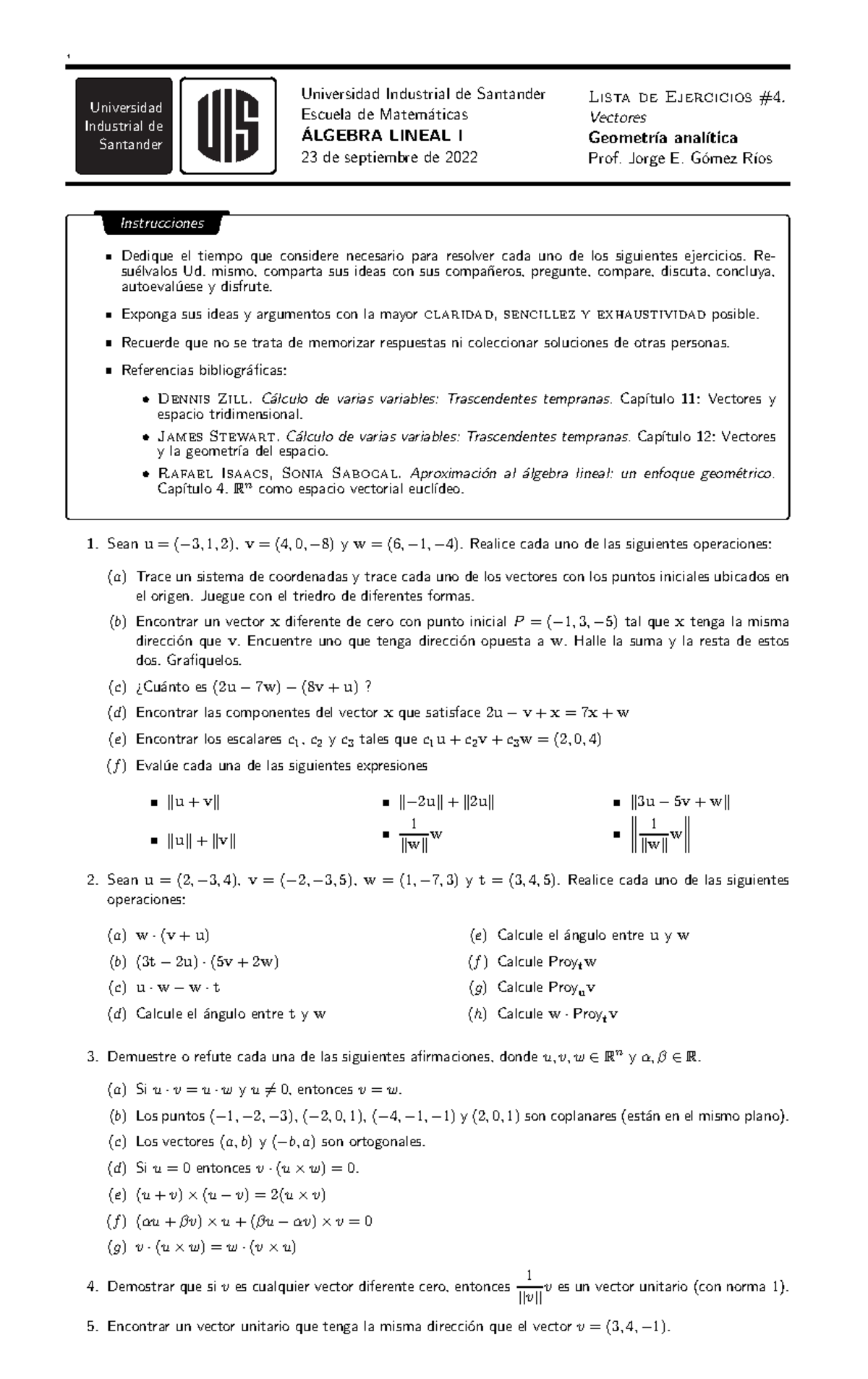 Taller 4.Vectores - Apuntes Vectores - , Universidad Industrial De ...