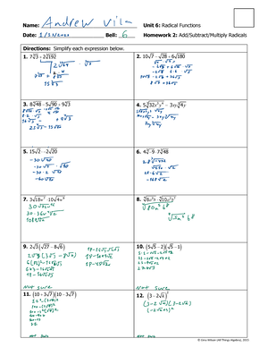 unit 6 homework 10 simplifying radicals answer key
