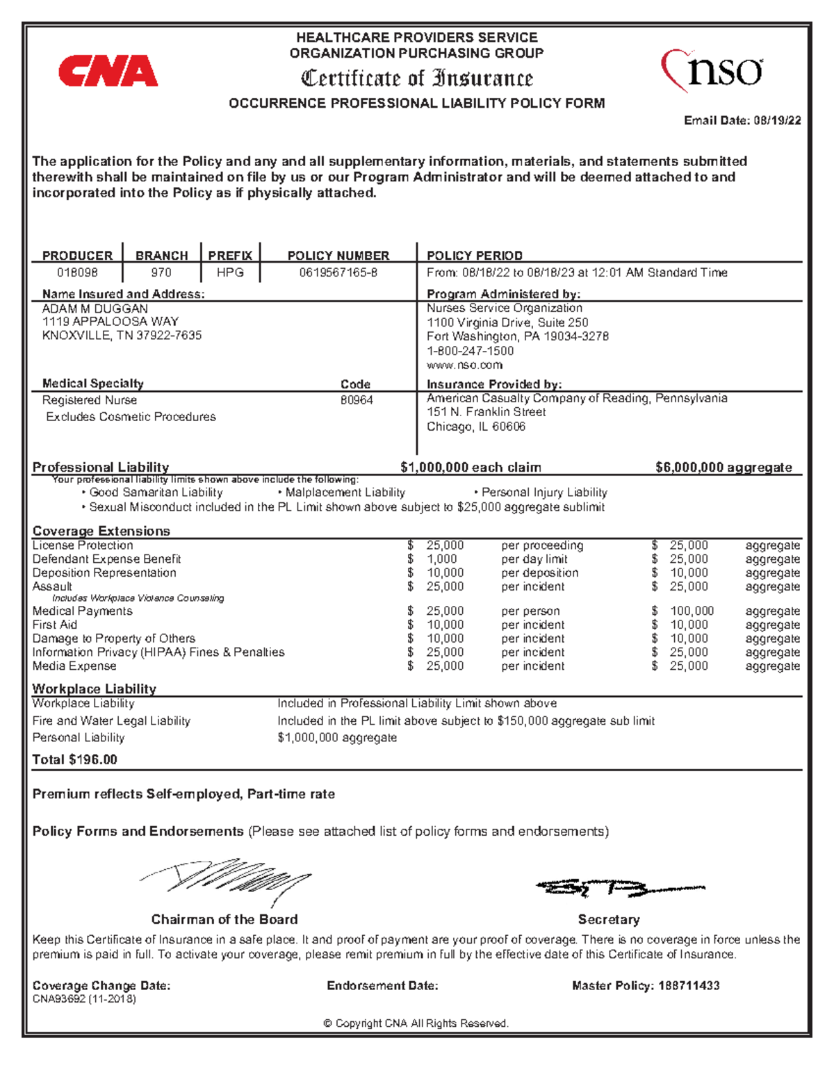 57249894 Certificate 2 HEALTHCARE PROVIDERS SERVICE ORGANIZATION