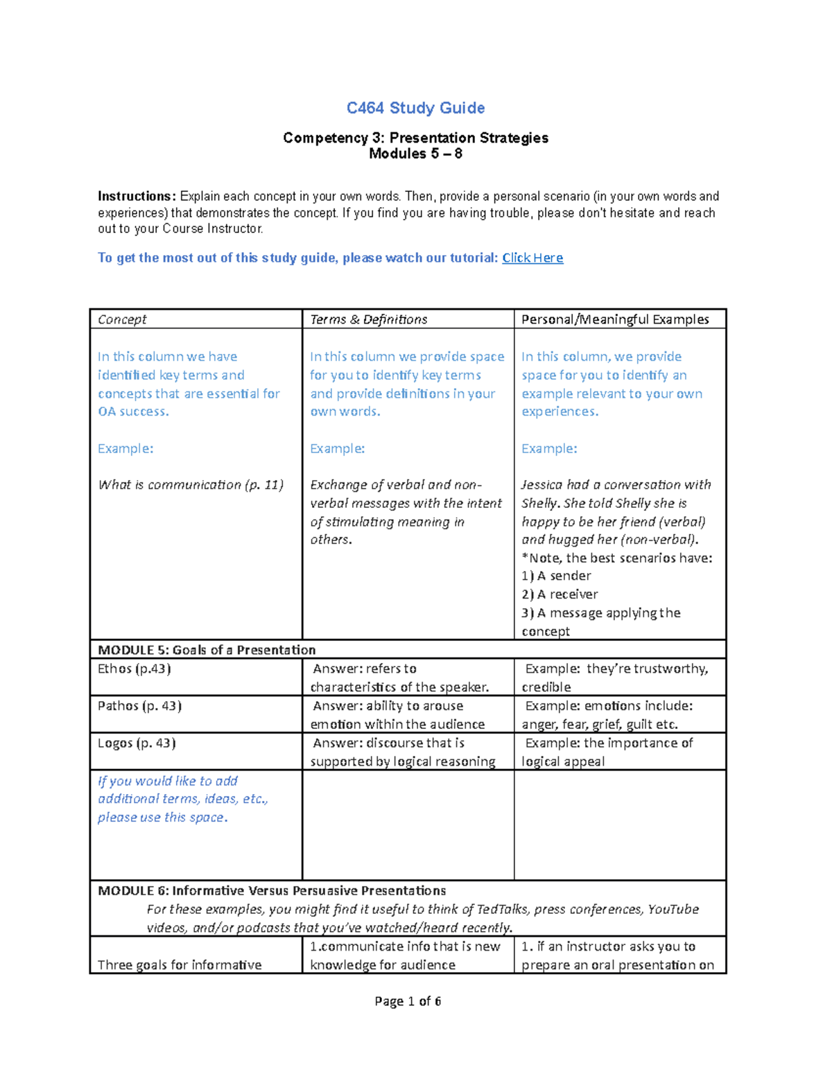 C464 Study Guide - Competency 3 copy - C464 Study Guide Competency 3 ...