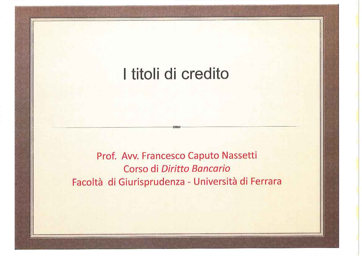 Ititolidicredito approfondimento sui titoli di credito