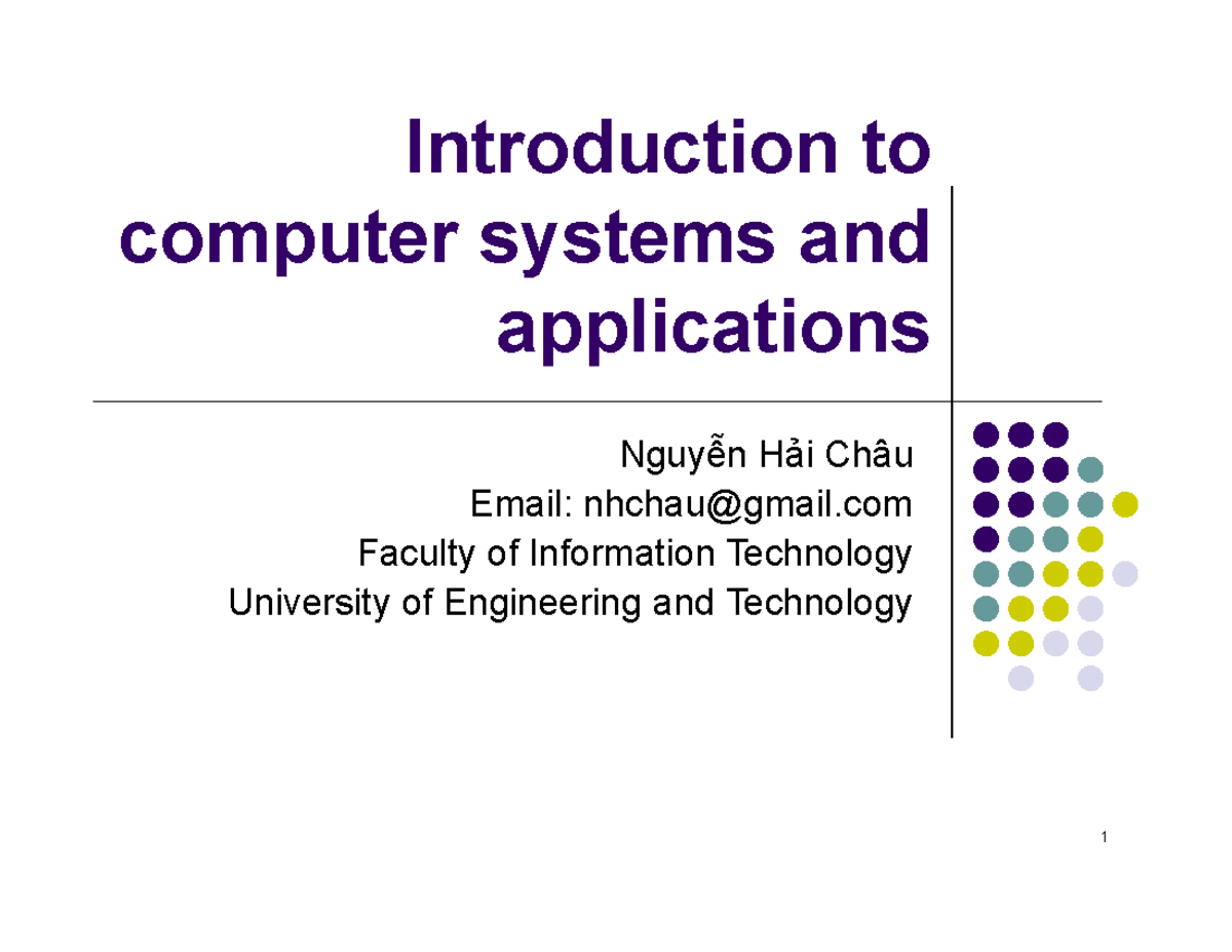 Introduction to computer science - tin học đại cương - NEU - Studocu