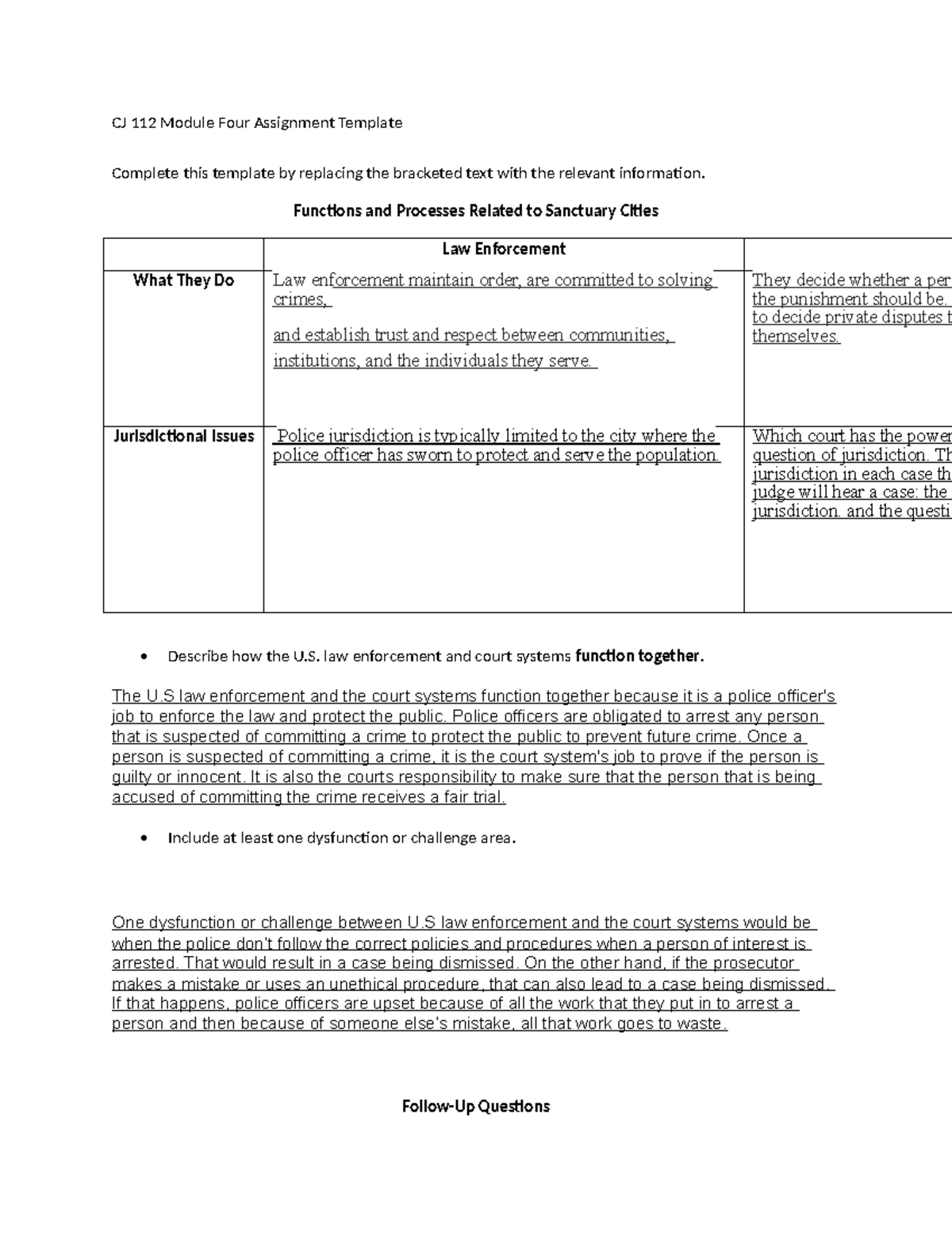 CJ 112 Module Four Assignment Template - CJ 112 Module Four Assignment ...
