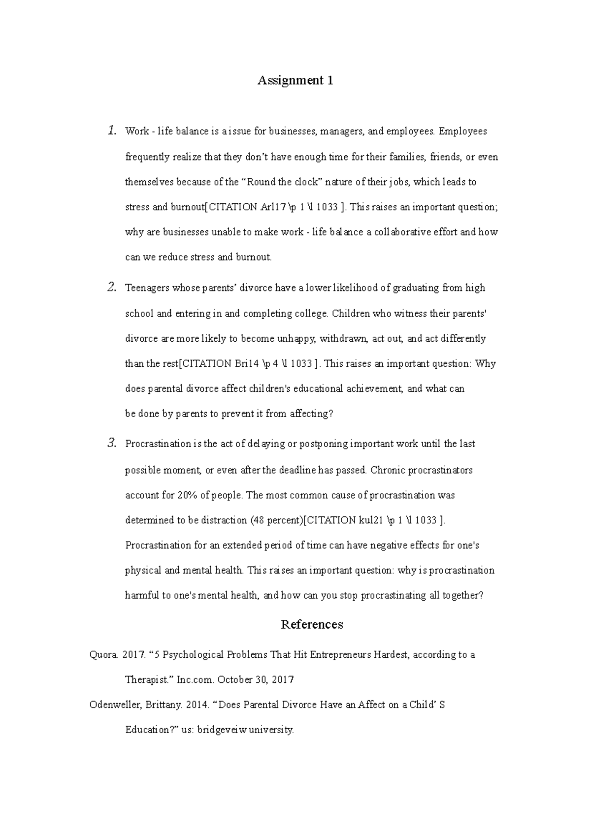 Assigment 1 ( Psych 201W) laboratory introduction to research methods ...