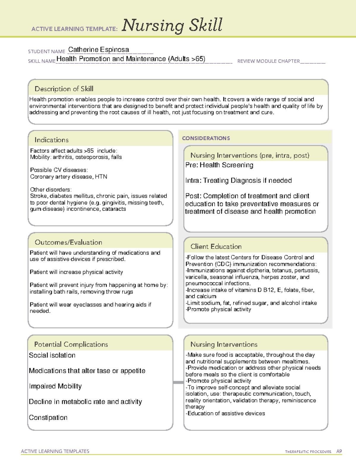 Safety And Infection Control Ati Template