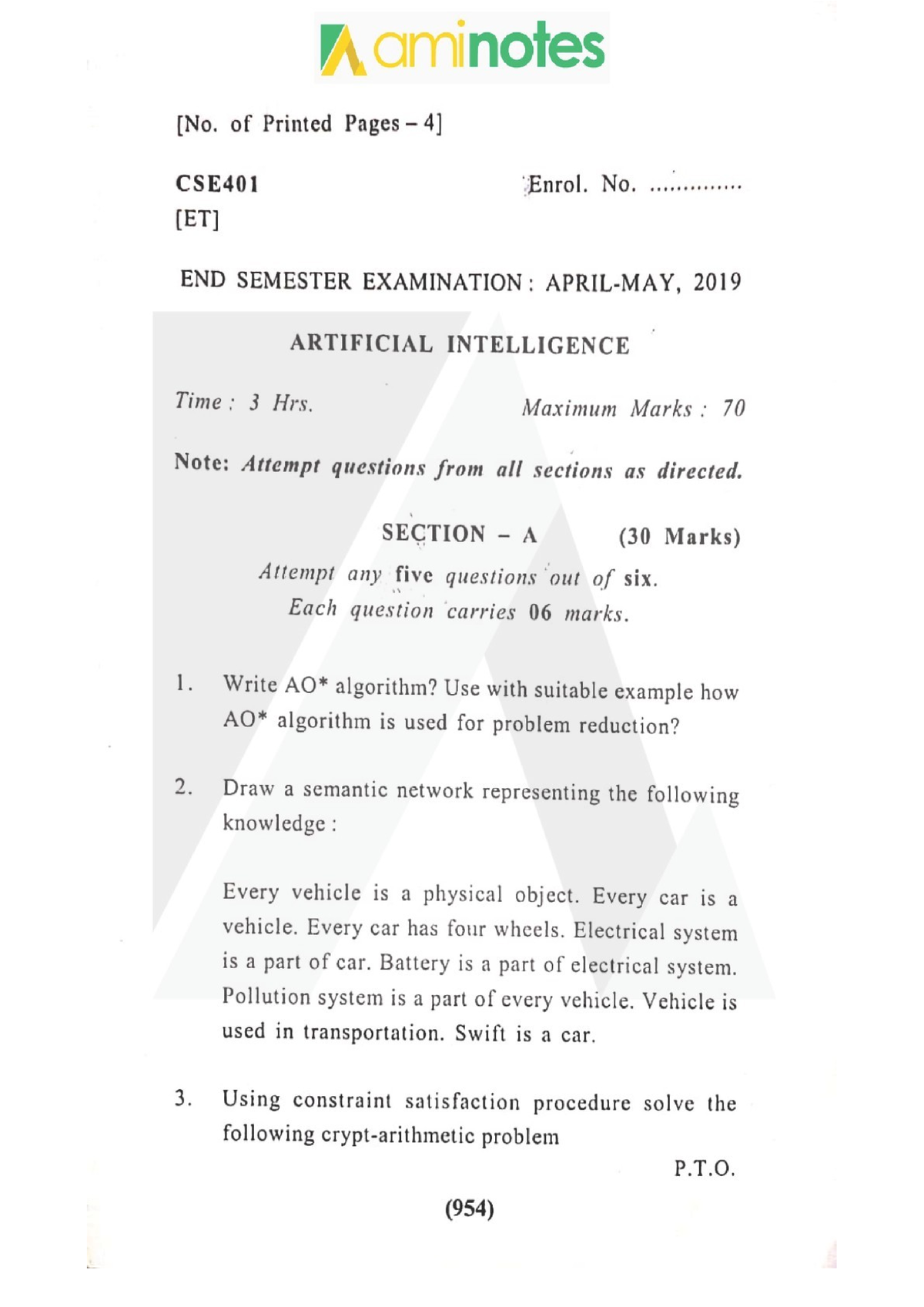 AI EVEN SEM 2019 - Artificial intelligence - Bachelor of computer ...