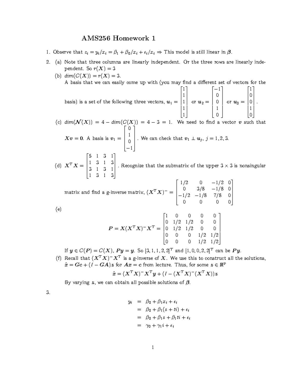 Hw1 Solution Spring 17 Ams 256 Studocu