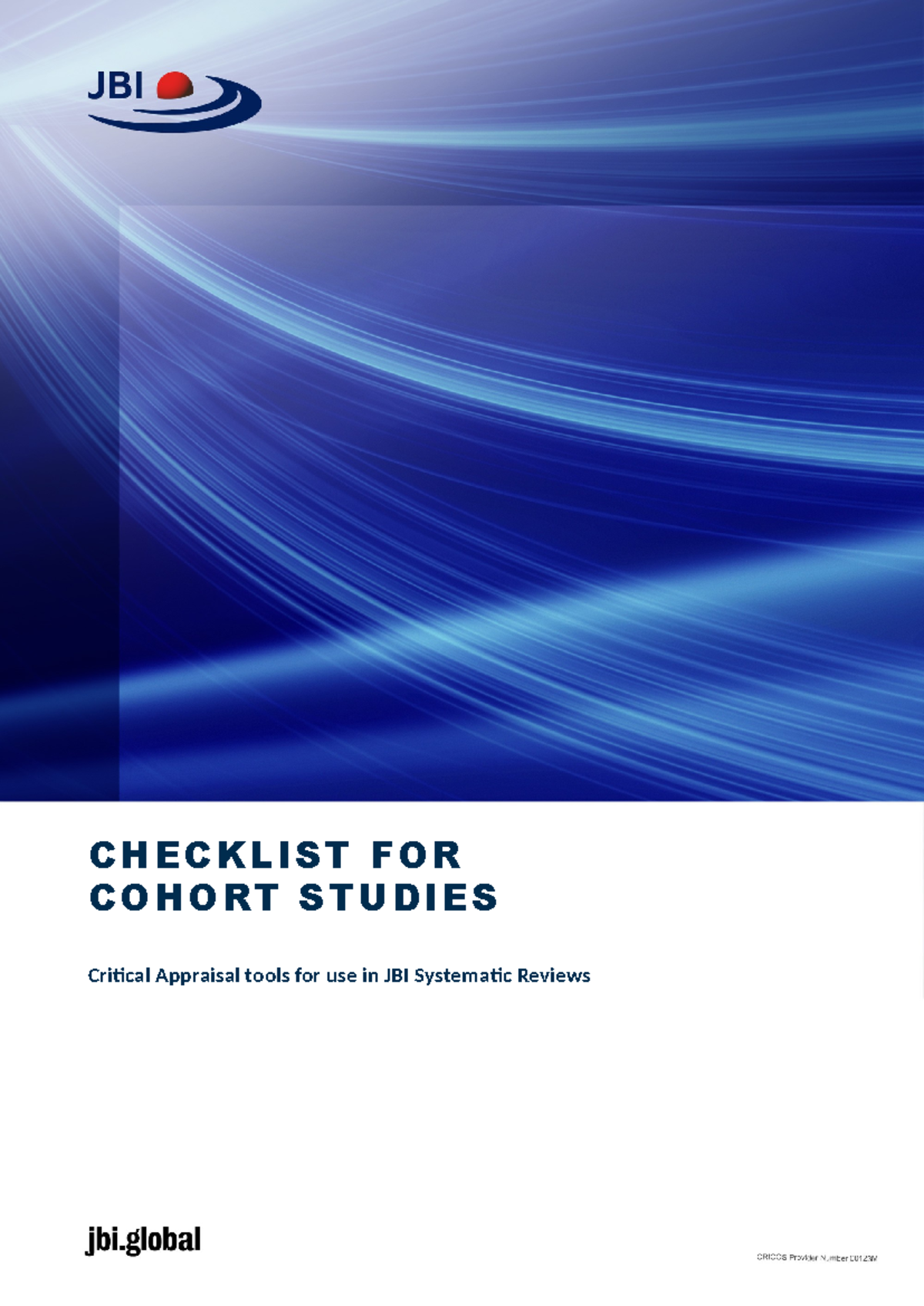 1. Checklist For Cohort Studies - CHECKLIST FOR COHORT STUDIES Critical ...