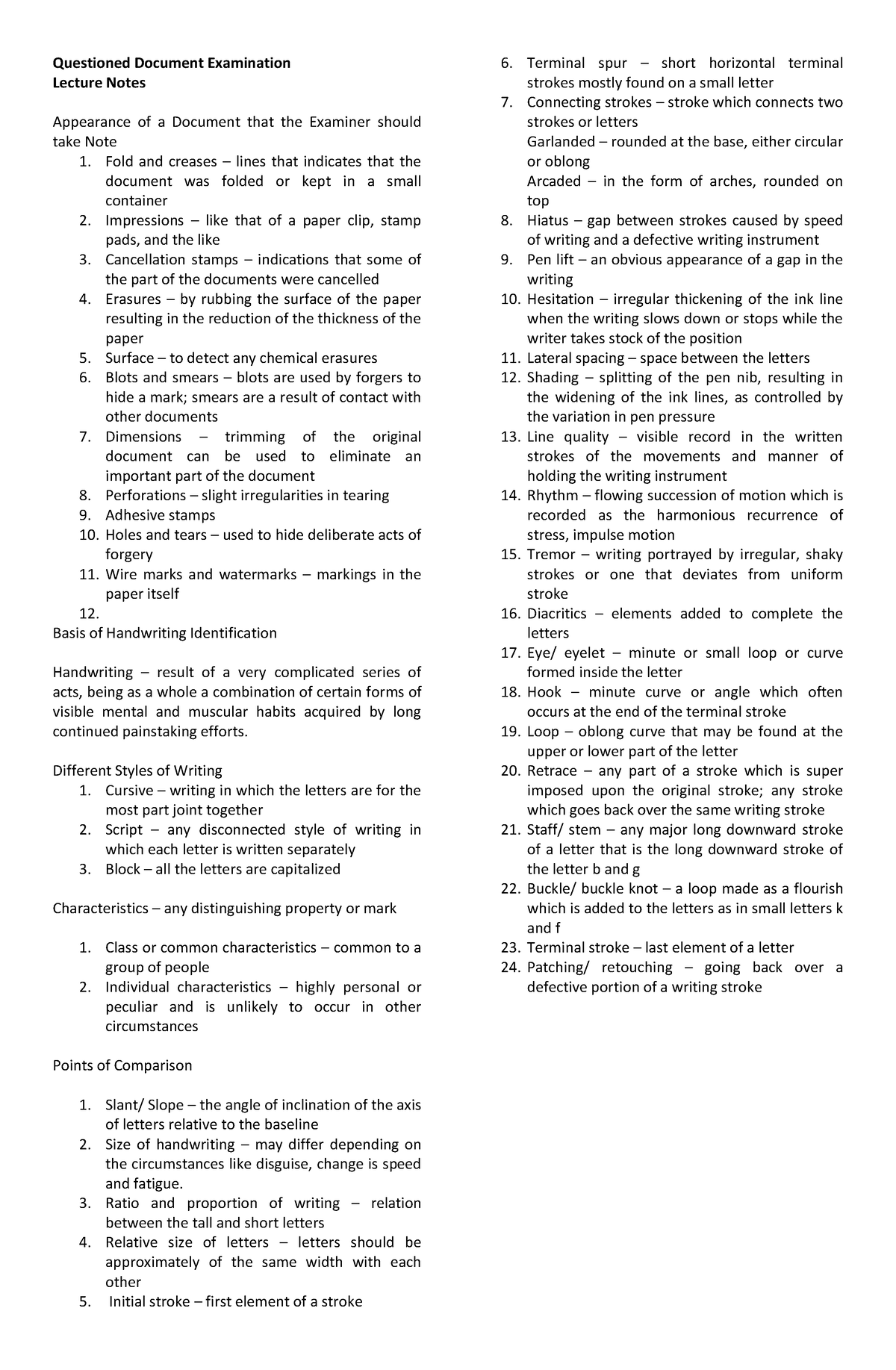 Questioned Document Examination Lecture - Questioned Document ...