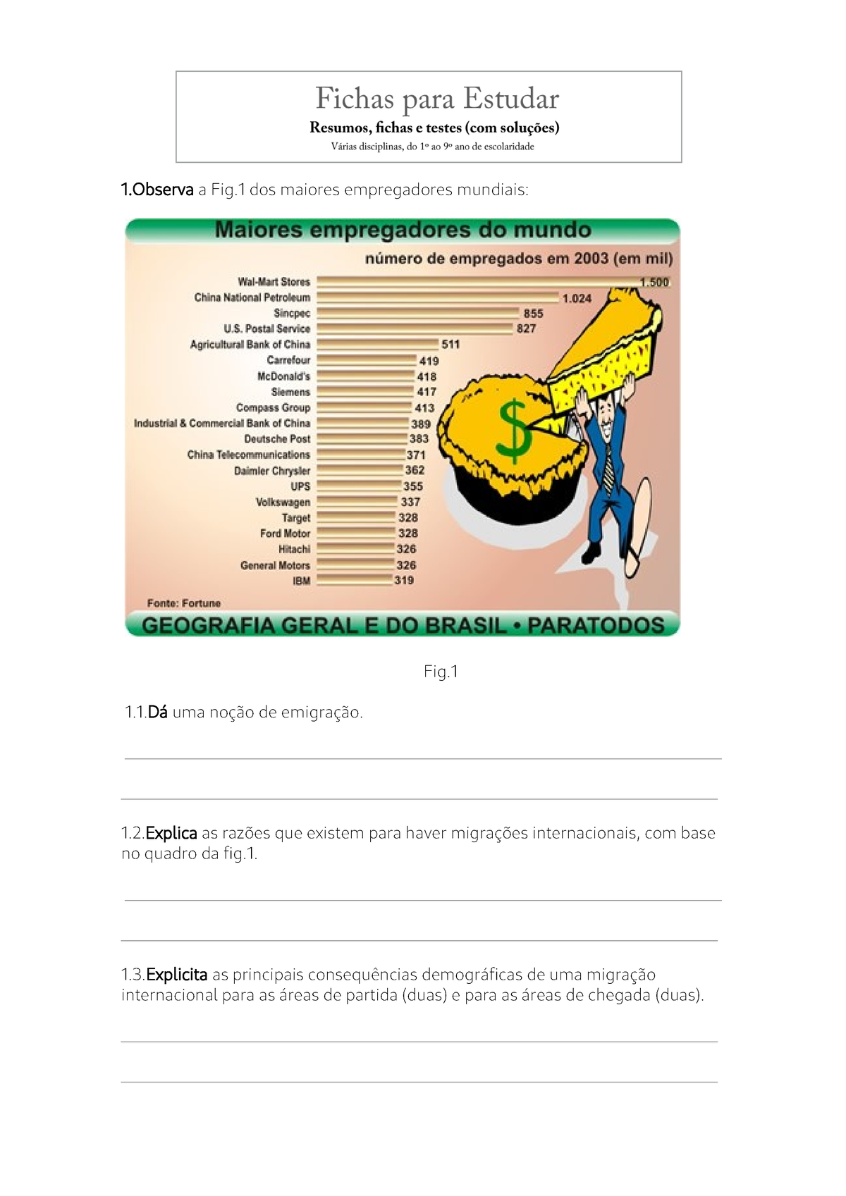 Ficha Geografia 8 Ano Migracoes E Cidades - 1 A Fig Dos Maiores ...